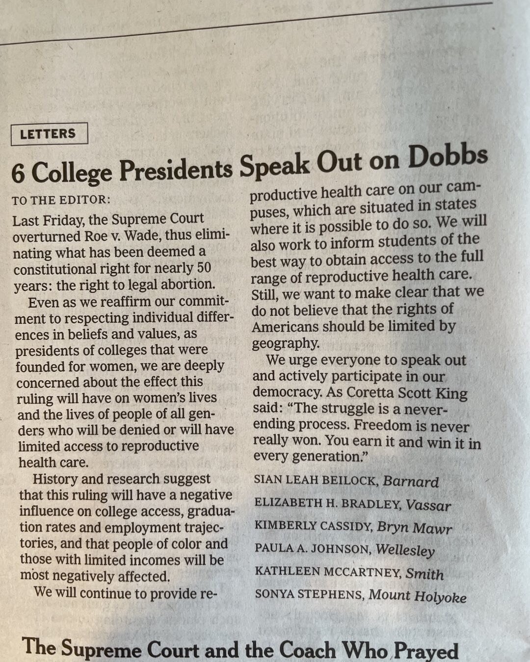 Women&rsquo;s colleges, including mine&mdash; Bryn Mawr&mdash; founded for women and their equal rights, warn of the consequences of Dobbs for women and democracy.