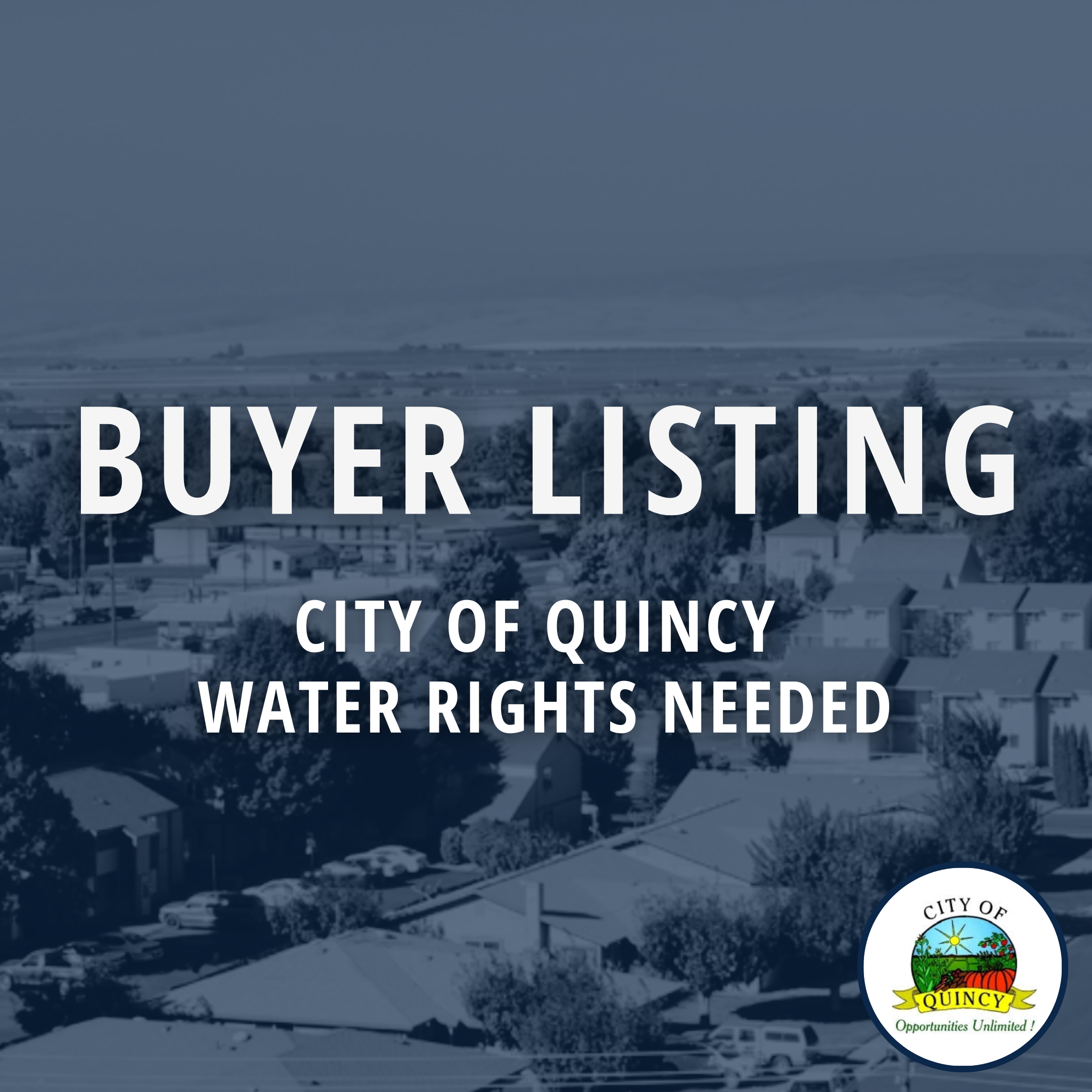 City of Quincy Water Rights Needed