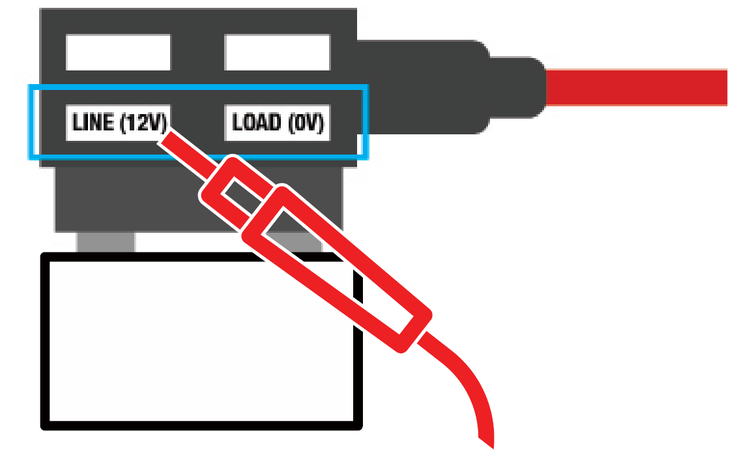 Graphic image of a add-a-fuse with line and load side.