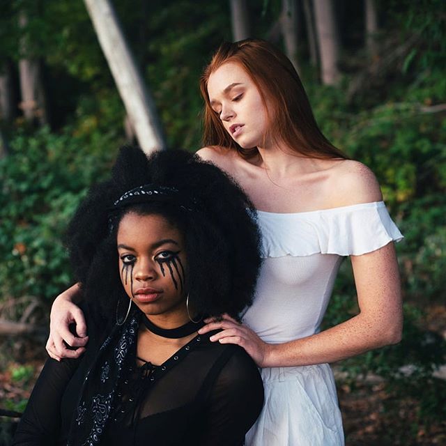 The Duality of Depression⚖️ Concept and model: @jadej98 
Photography: @sattvaphoto 
Makeup: me!!! Black tears were created by mixing black mascara with Mac Fix+ until it was watery enough to fall down Jade’s cheeks. My makeup was very minimal a