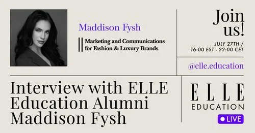 Live Interview with ELLE Education Alumni Maddison
