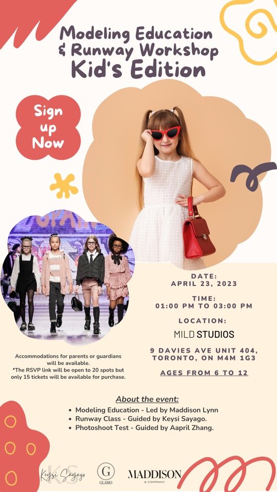 Modeling Education & Runway Workshop KIDS EDITION