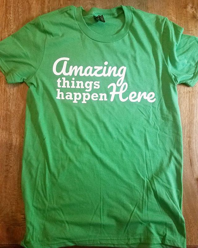 Our friends at Lawn Manor Elementary get tshirts made every year with their school motto. We absolitely love this year's motto...Amazing Things Happen Here. 💚