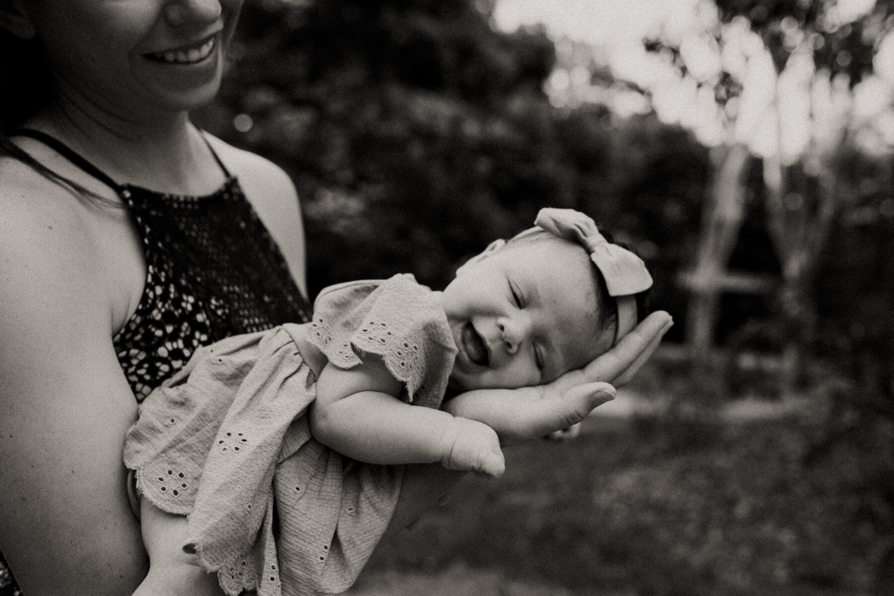 Black and White Newborn photography Mother holding baby Brisbane The Gap