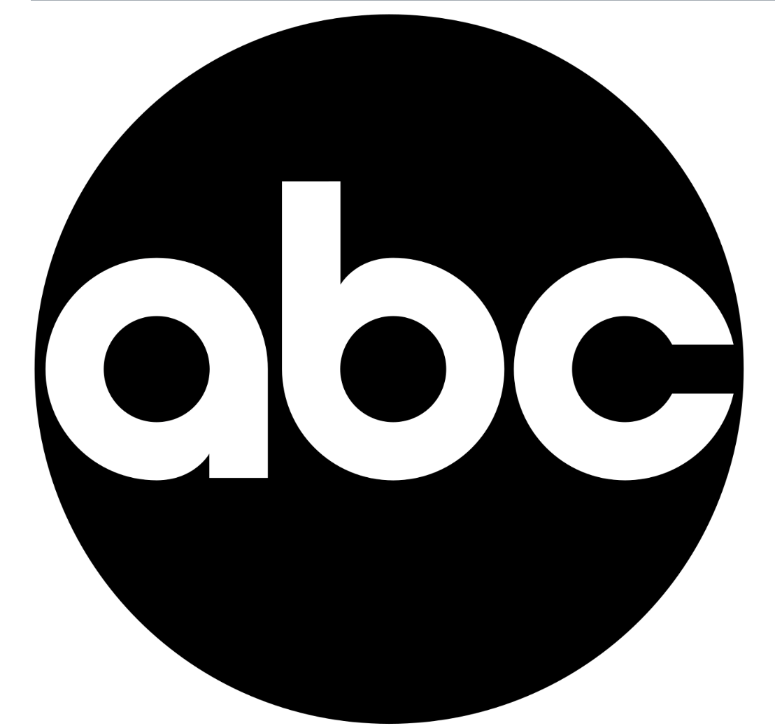 Black circular logo with white lowercase letters 'abc' in the center.