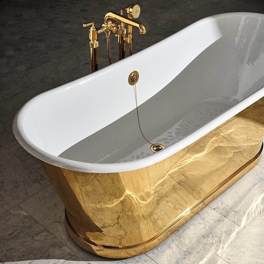 👑 If you're looking to bath like the royals, check out our friends at @wtrwrks and their mouth-dropping tubs + faucets. Feeling inspired to touch and feel? You can do that too at their Dallas showroom on Hi Line Dr. #SpottedDog ⁠
⁠
.⁠
.⁠
.⁠
.⁠
.⁠
.⁠
