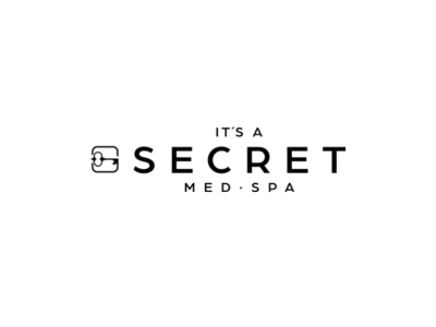 It's a Secret Med Spa logo in black on a transparent background