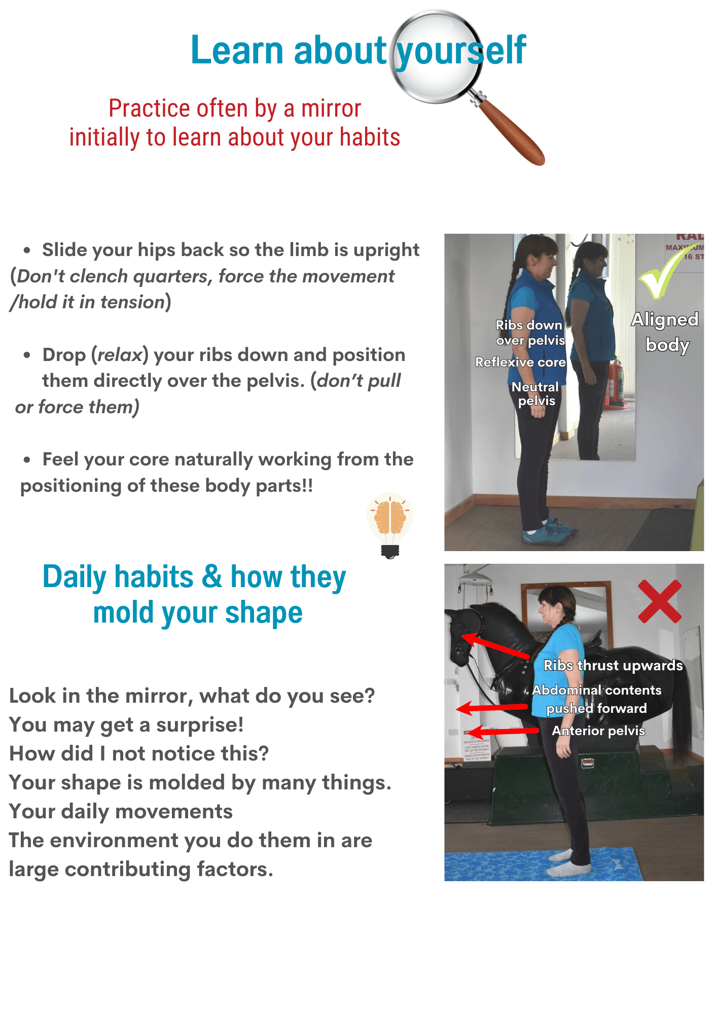 mature horse rider posture help