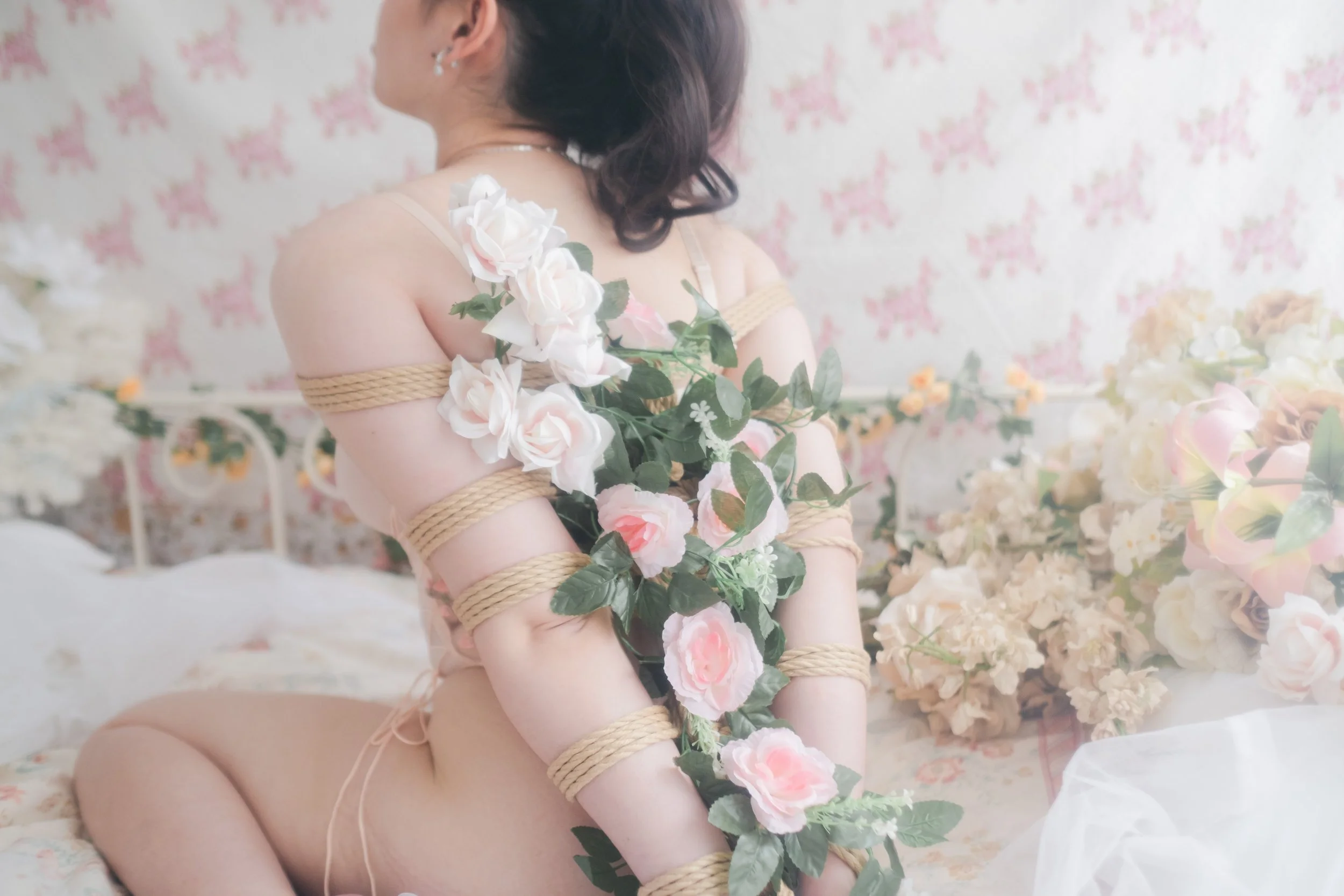 Natalia Naa Melbourne Boudoir Photographer Nude Sexy Photography Australia Shibari Floral Rope Bondage Kinbaku