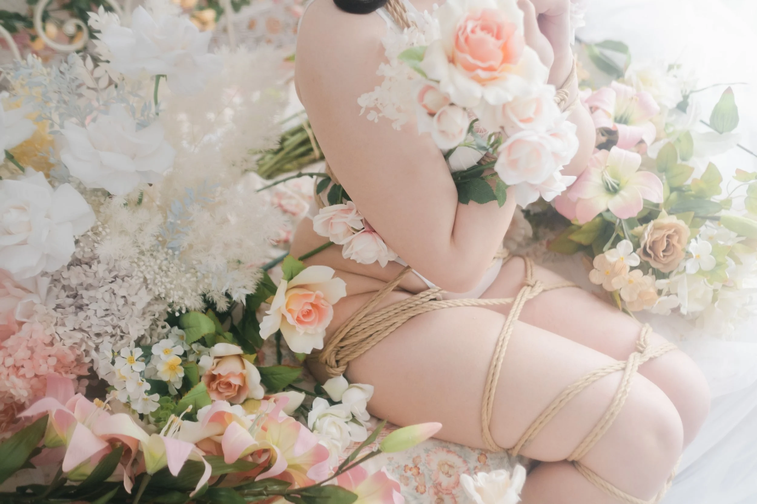 Natalia Naa Melbourne Boudoir Photographer Nude Sexy Photography Australia Shibari Floral Rope Bondage Kinbaku