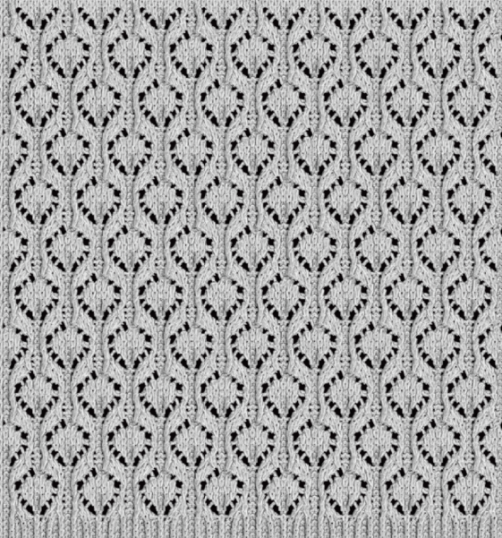 Argyle pointelle lace rib