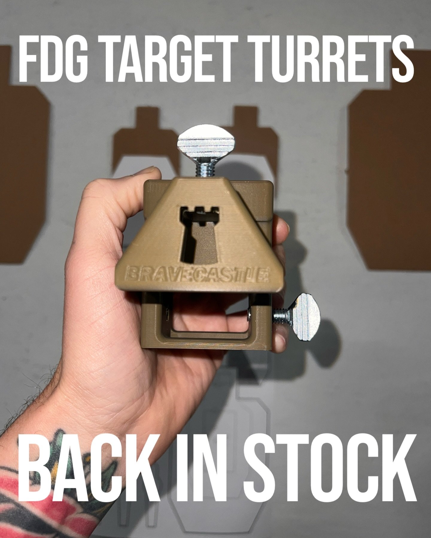 FLAT DARK GREEN Target Turrets are in stock now! 
Single sets ship immediately and sets of 6 are made to order. 
No more bulky stands! Larger courses of fire!