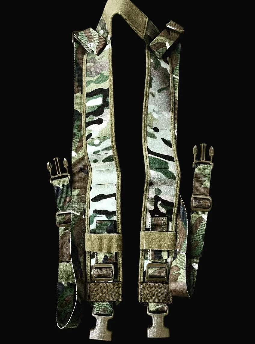 Universal H-Harness

The Brave Castle Universal H-Harness&mdash;a modern take on a classic load-bearing design. Built from precision-cut materials for unmatched durability, comfort, and cable management in the field. With laser-cut PALS, modular atta