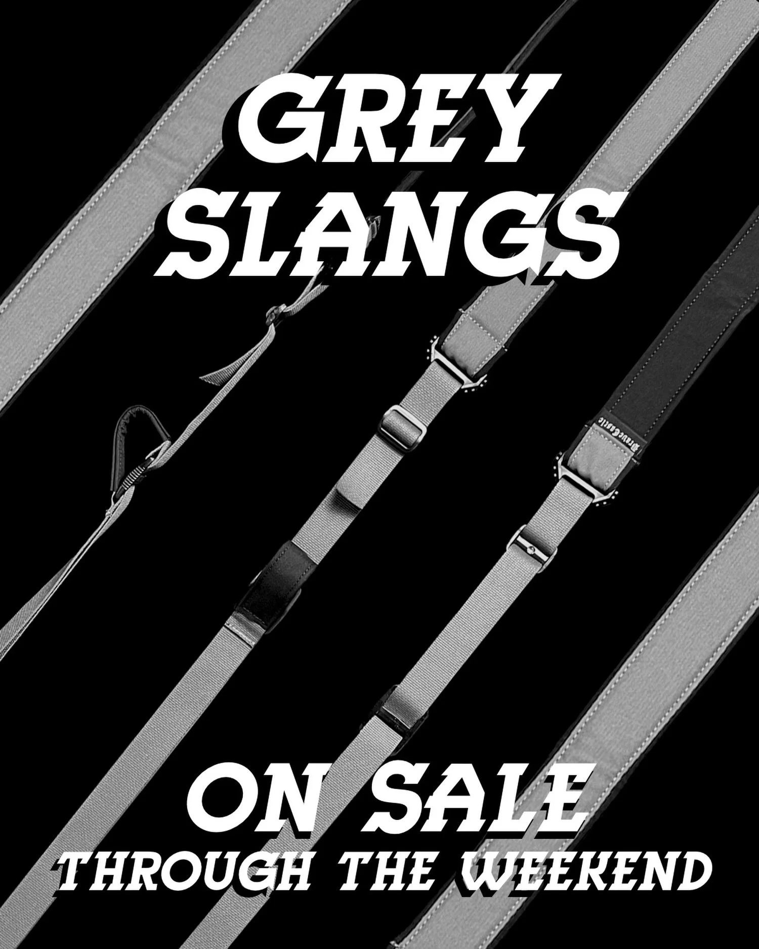 SLANG SALE!
The Slang of the week is Grey/Black 2 tone.
&bull;
Join the gang this weekend and grab a Grey Slang at a heavy discount. Match it with a Slang Dangle Mount for the sleekest possible mounting solution and keep the reversed pull adjustment.