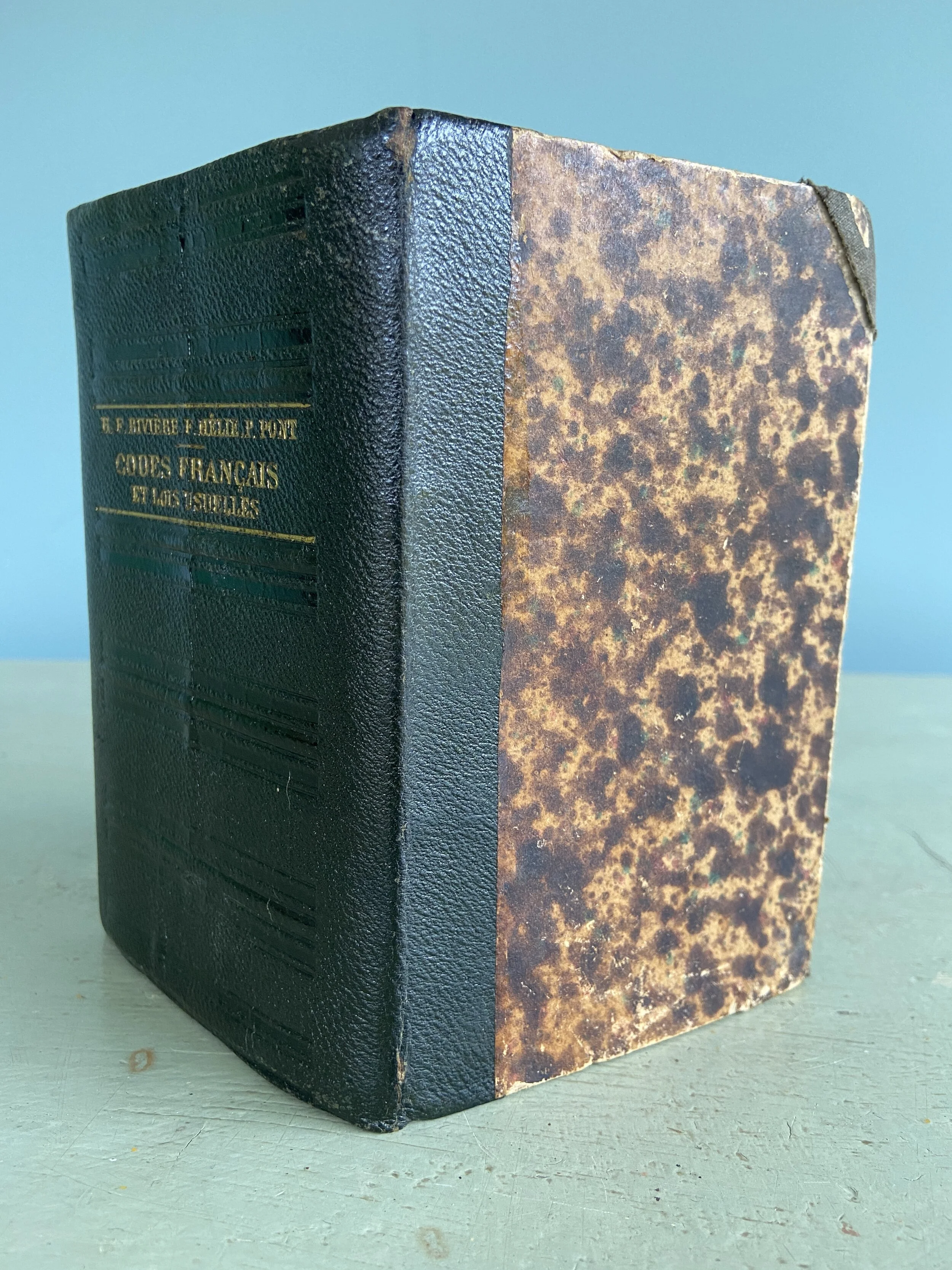 Antique Large Stubby French Book