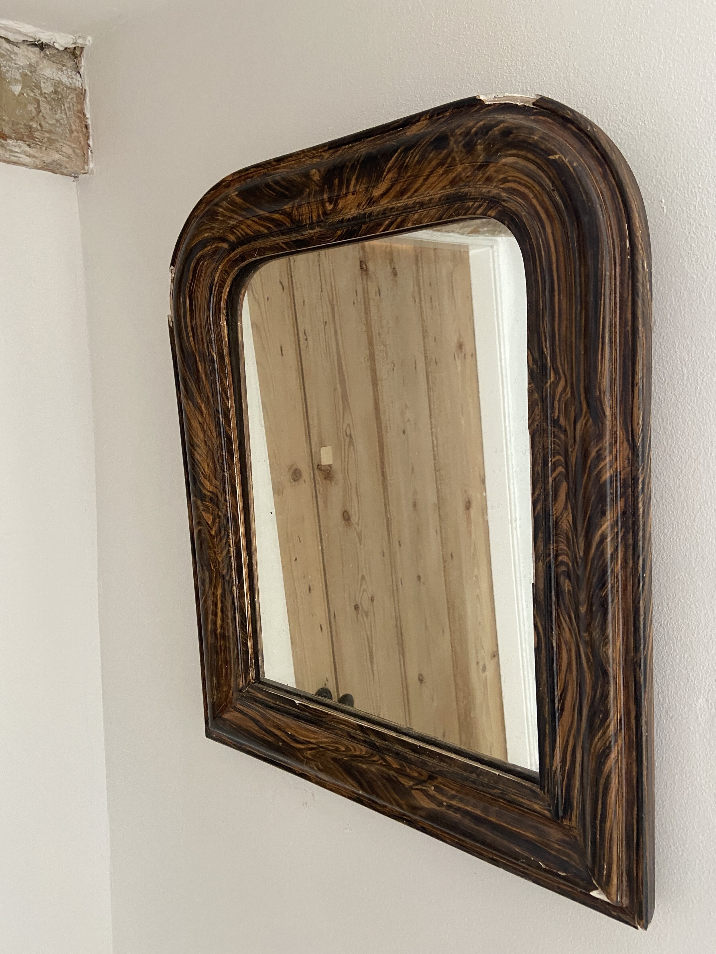 Walnut Finished Small Mirror