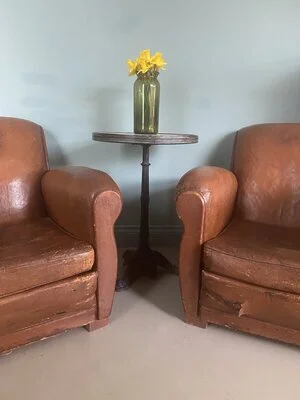 French Club Leather Chairs