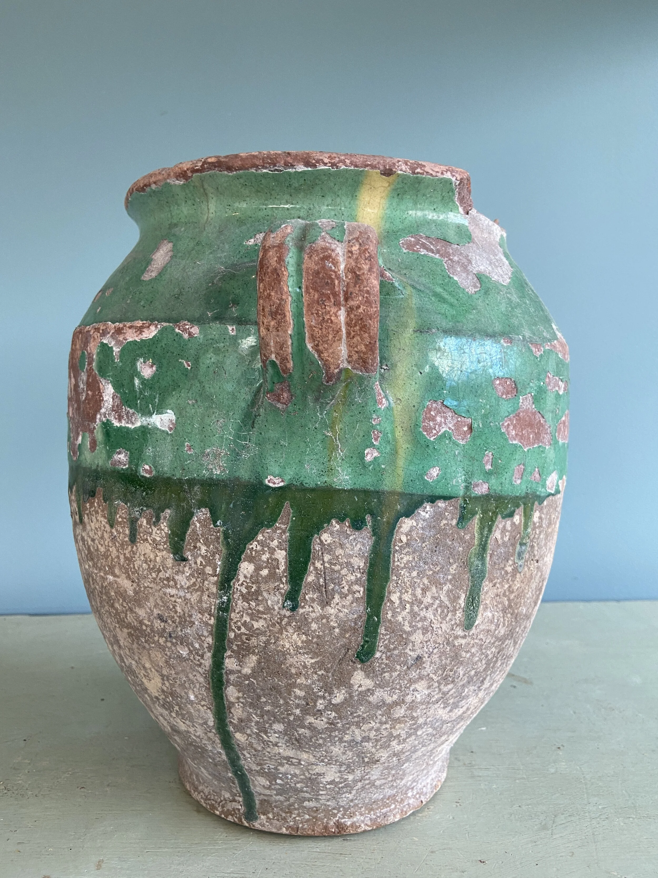Large Green Confit Pot