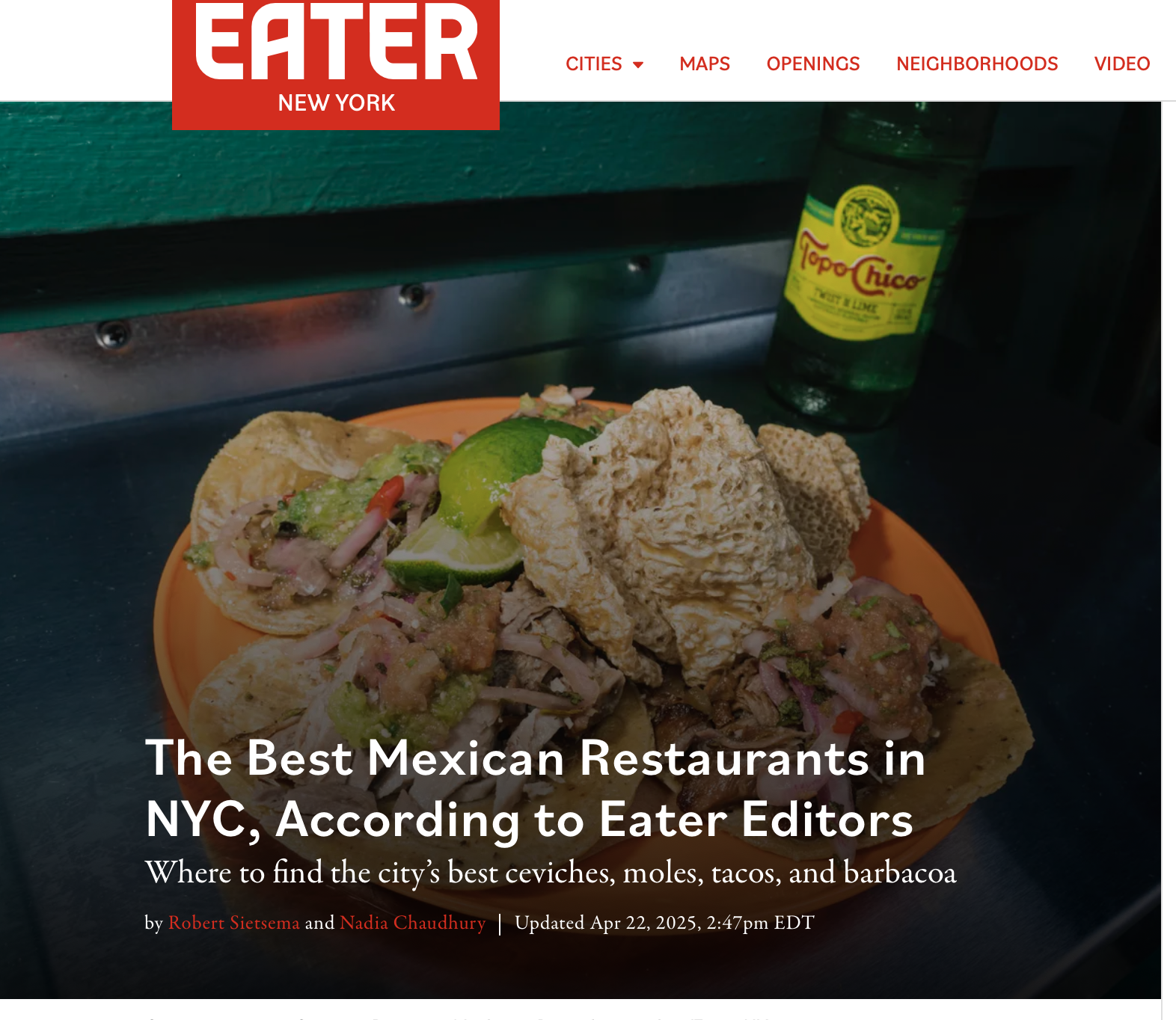 The Best Mexican Restaurants in NYC, According to Eater Editors 