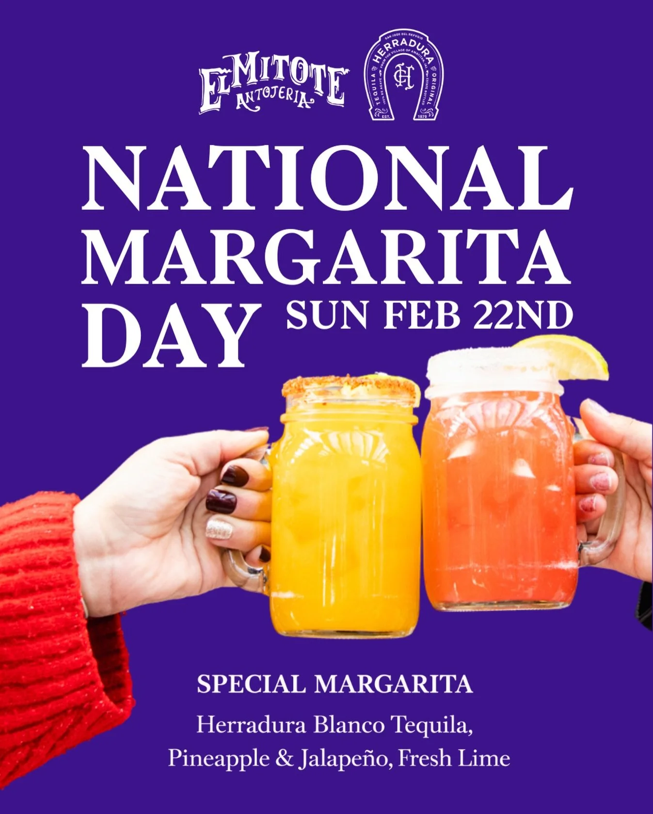 El Mitote is the place to celebrate this Feb 22🏃&zwj;♂️🍹

It&rsquo;s National Margarita Day and the NYC Half Marathon. We teamed up with @herradurateq to bring you a special margarita✨

Whether you&rsquo;re running or cheering, come celebrate with 