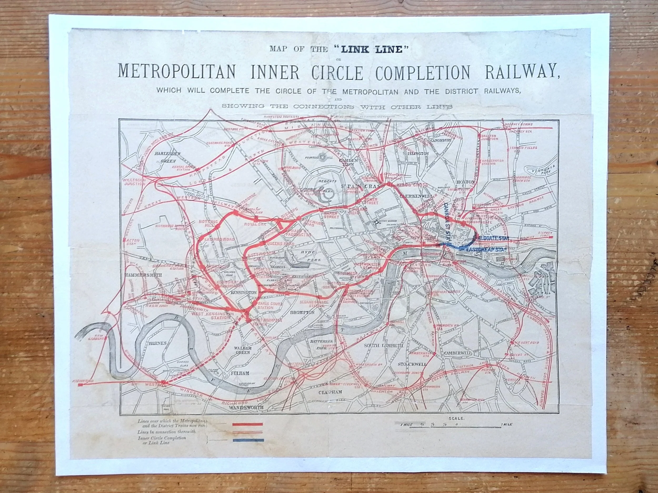 1877 Metropolitan Inner Circle Completion Railway Map & Prospectus