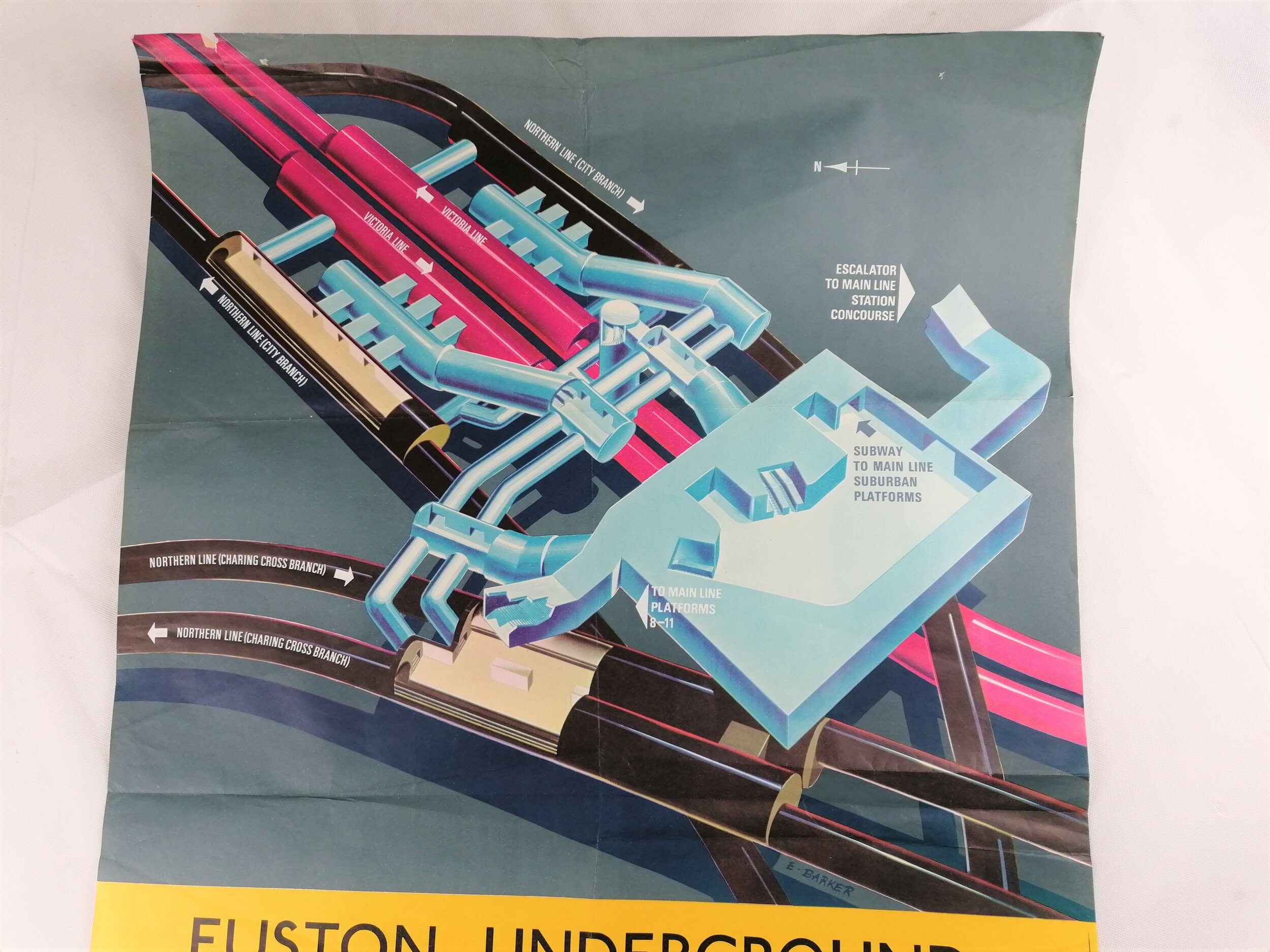 1960s London underground station development poster euston london bridge oxford circus 1966 1967 1965 iconic antiques double royal 6