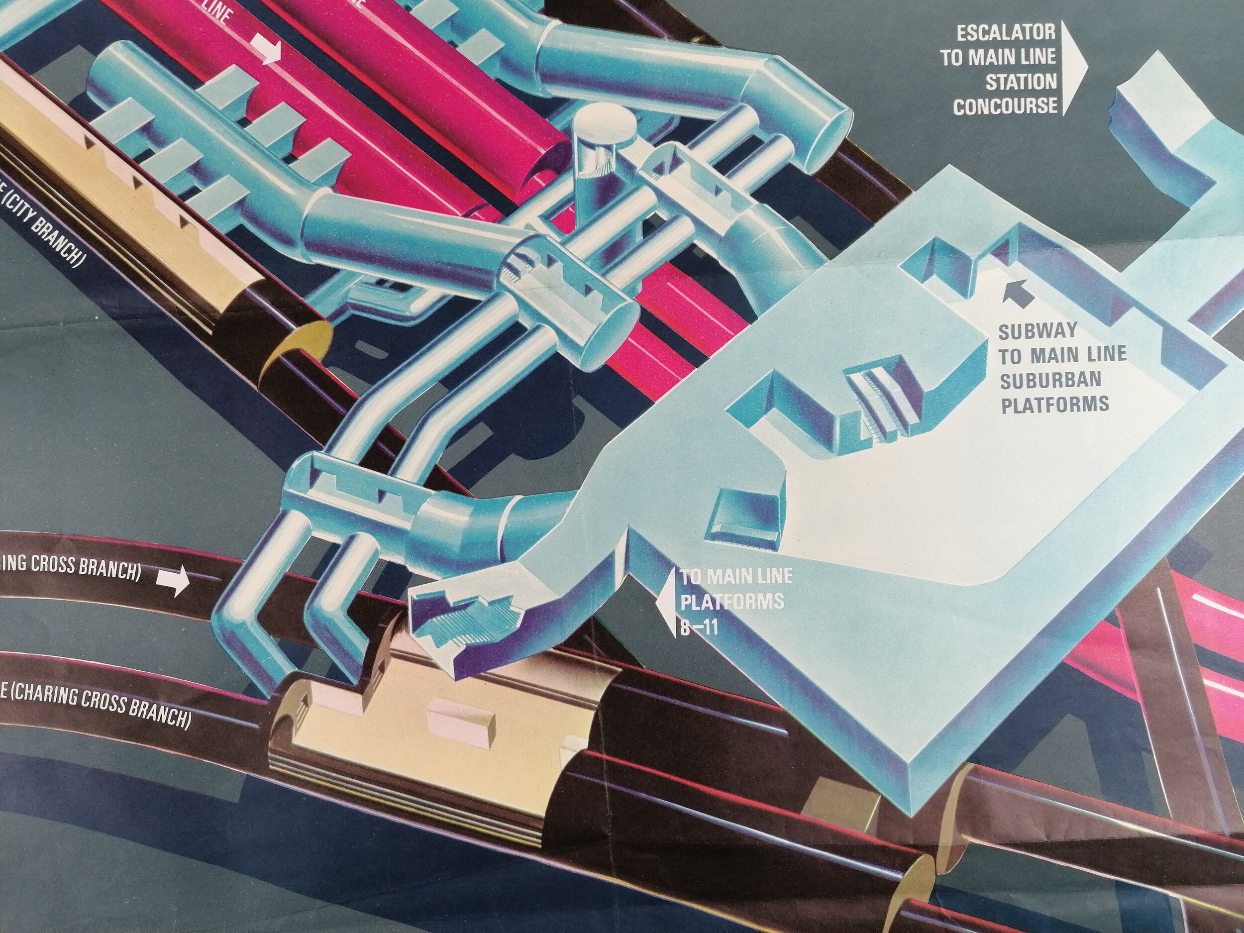 1960s London underground station development poster euston london bridge oxford circus 1966 1967 1965 iconic antiques double royal 7