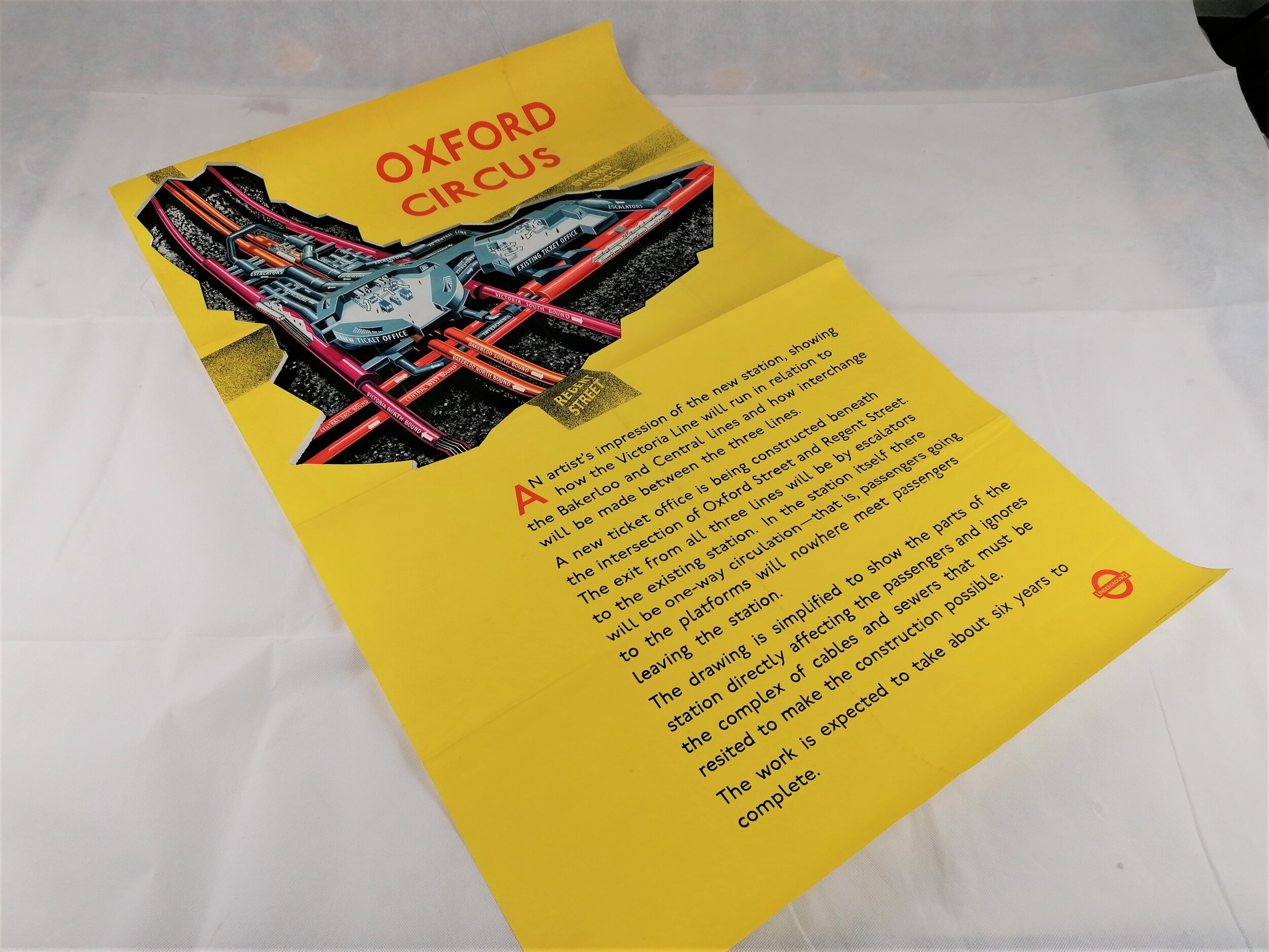 1960s London underground station development poster euston london bridge oxford circus 1966 1967 1965 iconic antiques double royal 10