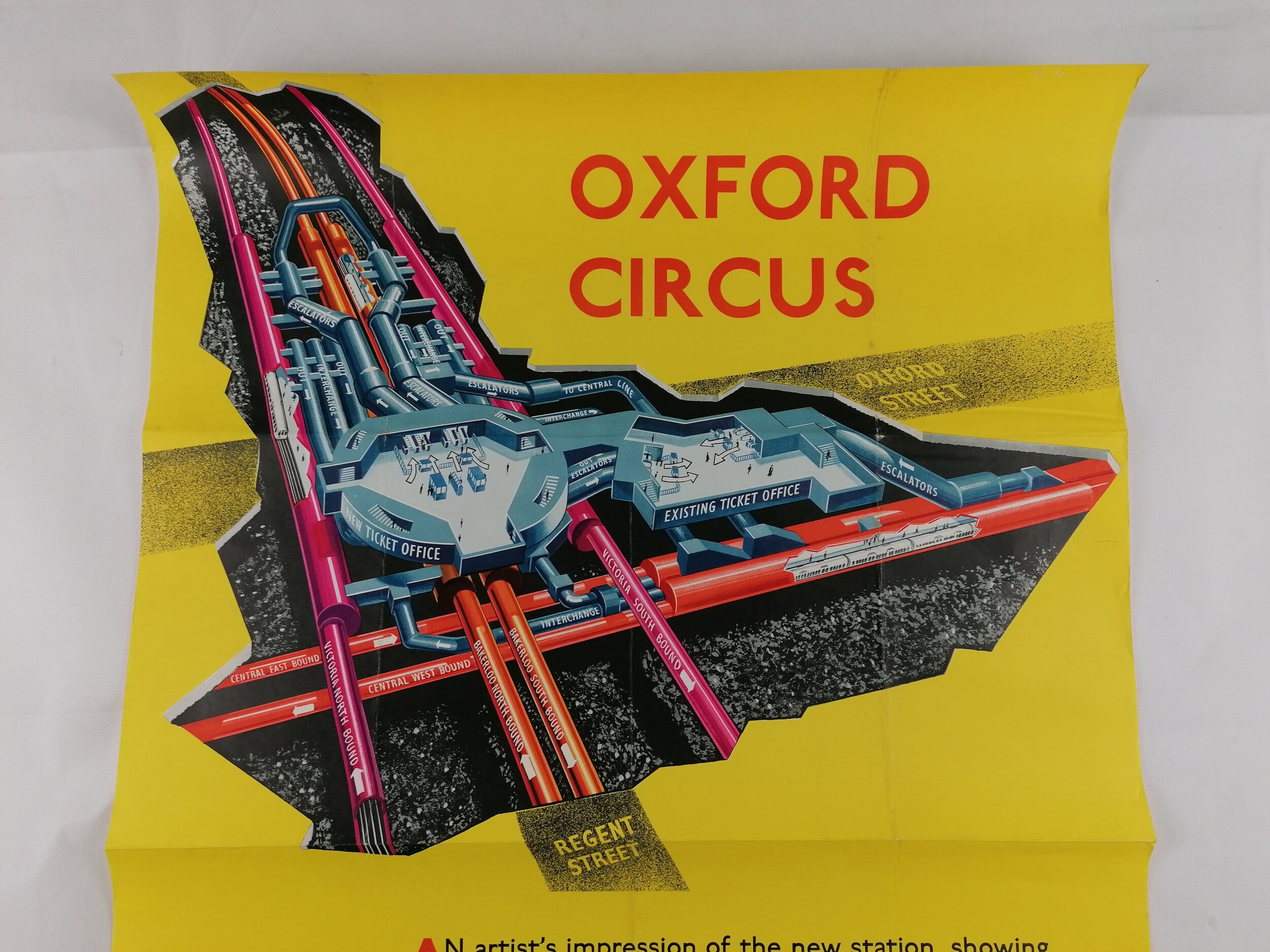 1960s London underground station development poster euston london bridge oxford circus 1966 1967 1965 iconic antiques double royal 11