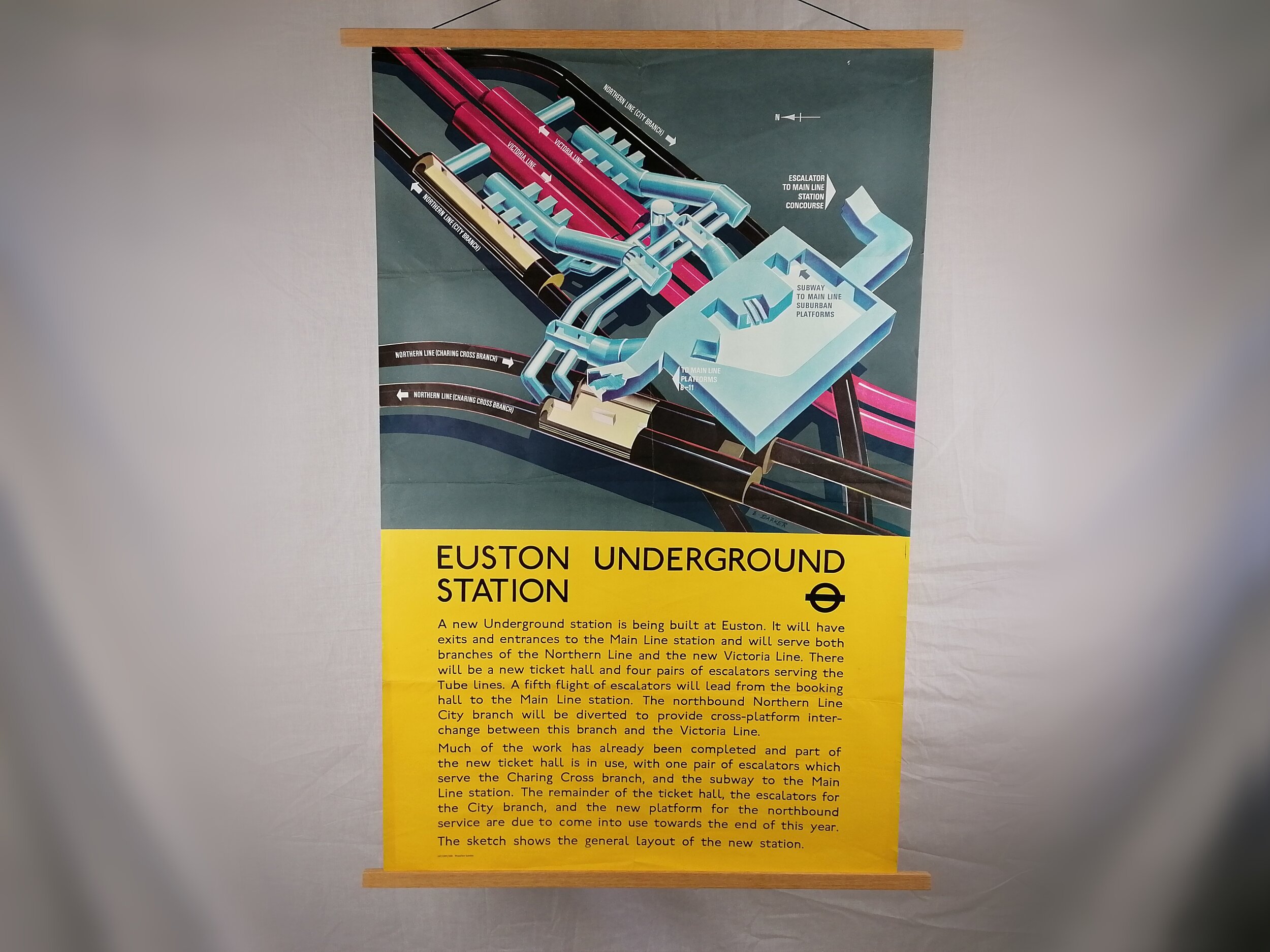 1960s London underground station development poster euston london bridge oxford circus 1966 1967 1965 iconic antiques double royal 3