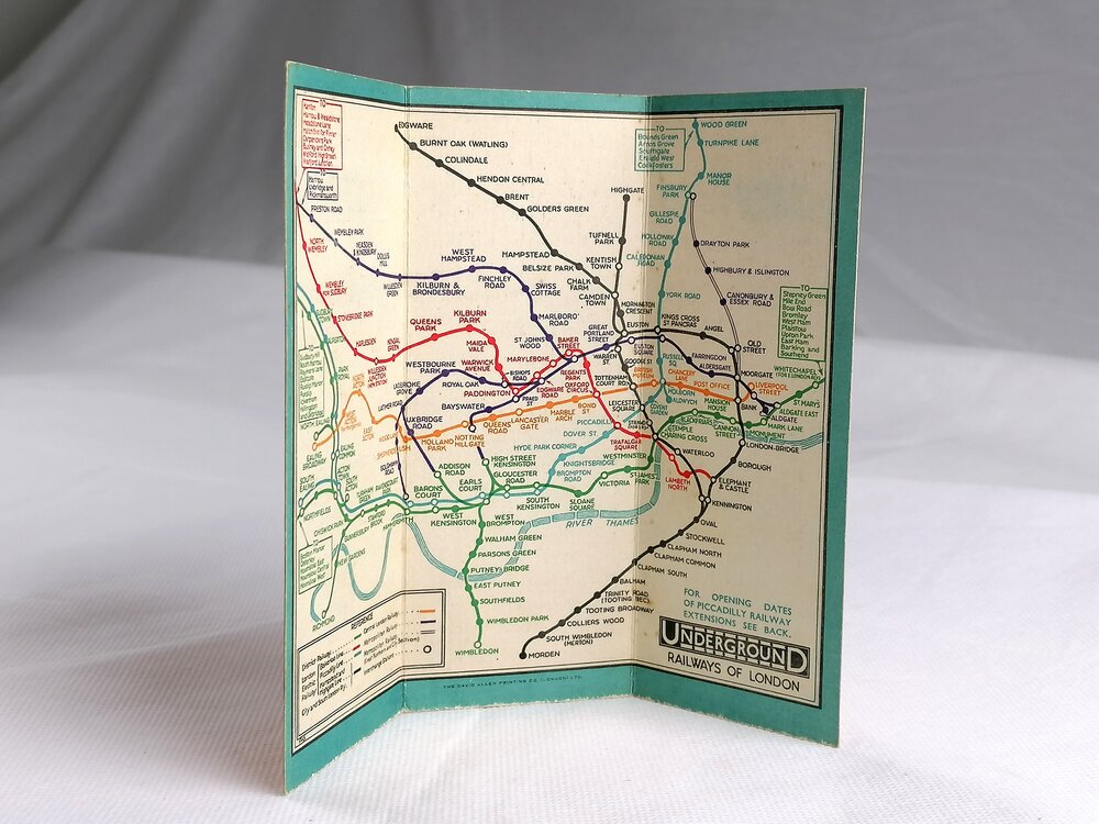 STINGEMORE LONDON UNDERGROUND POSTER POSTCARD ~ POCKET UNDERGROUND MAP ~ F.H