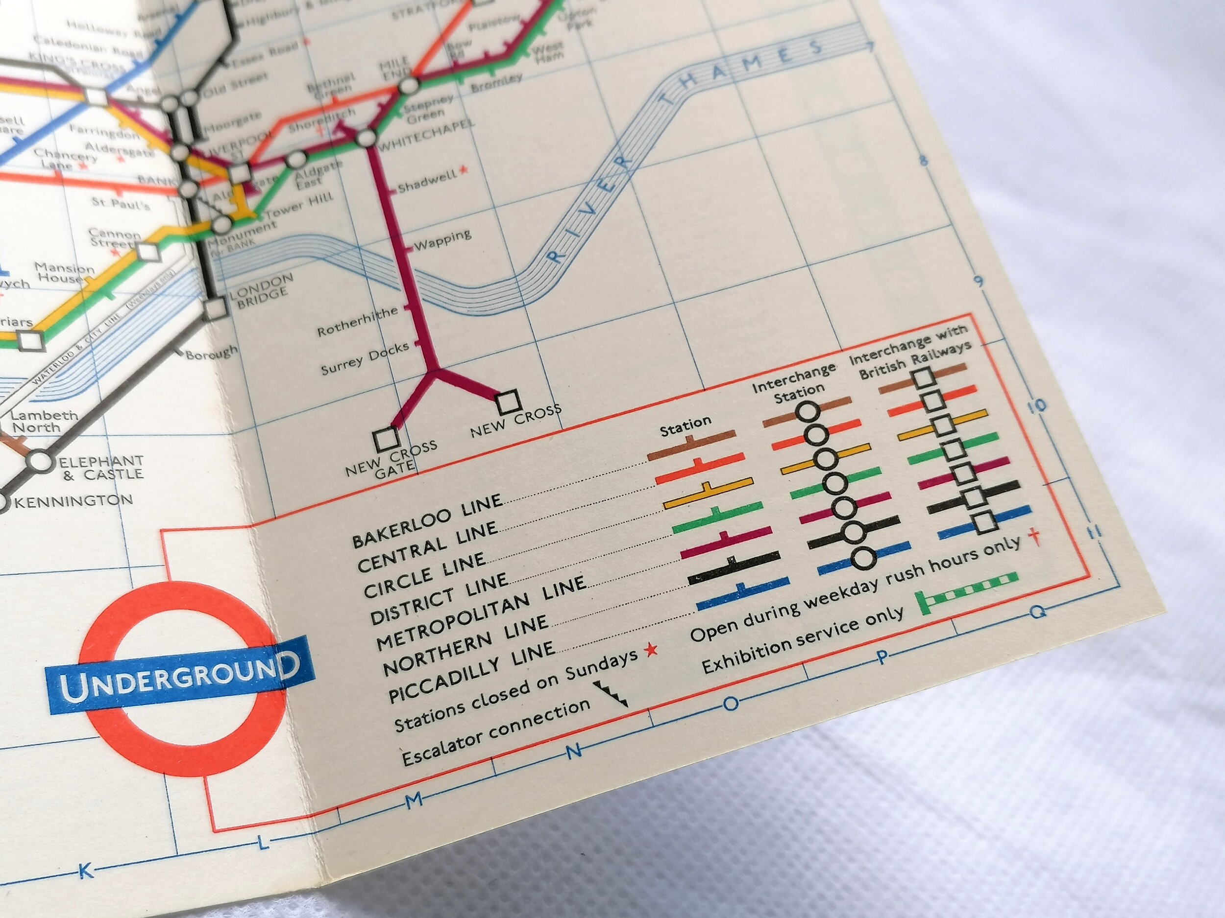 1961 1962 1963 London Underground Map Harold Hutchinson HC Beck iconic antiques 5