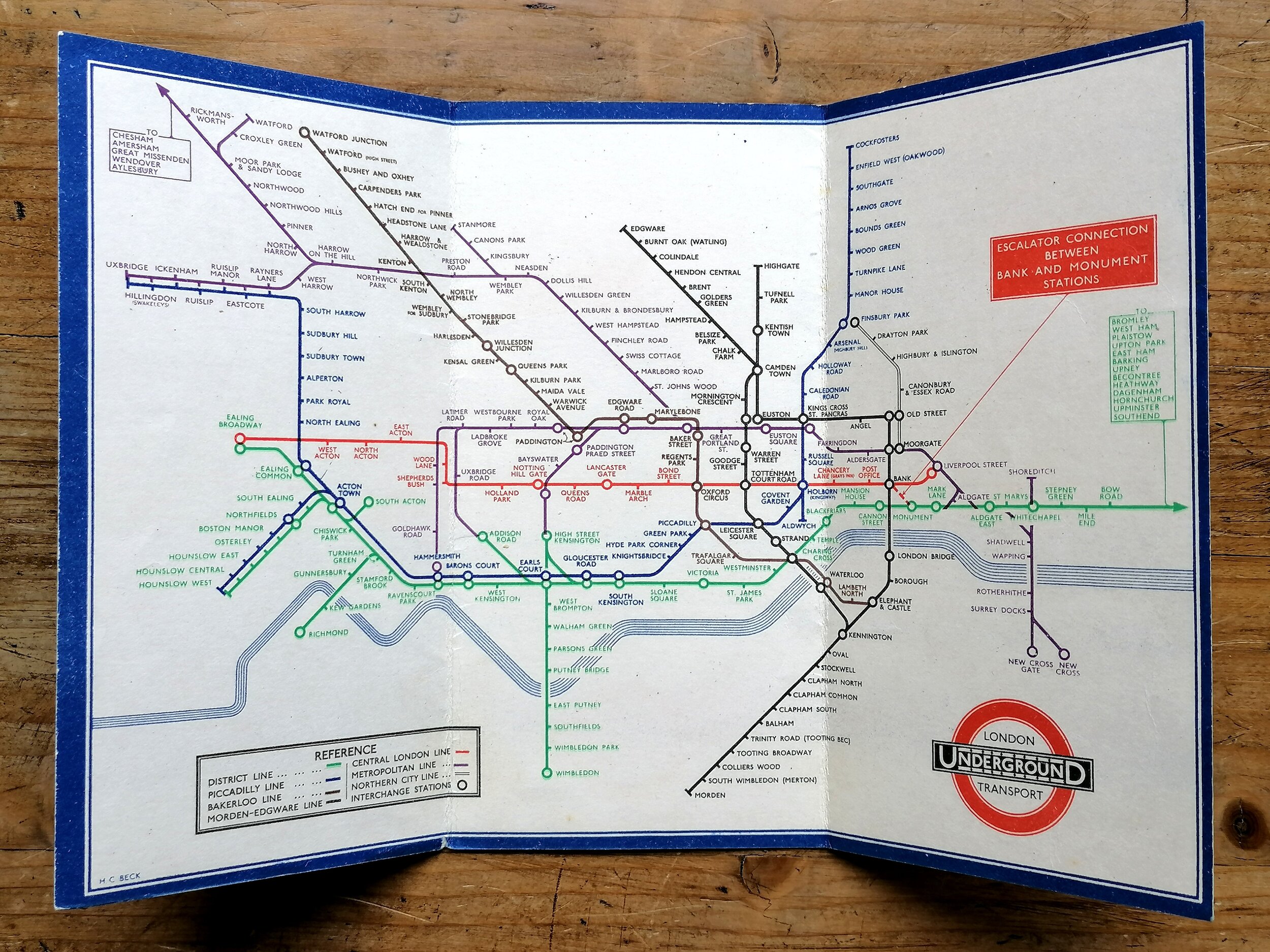 Becks First Map 1933 Map Of Londons Underground Railways Trial