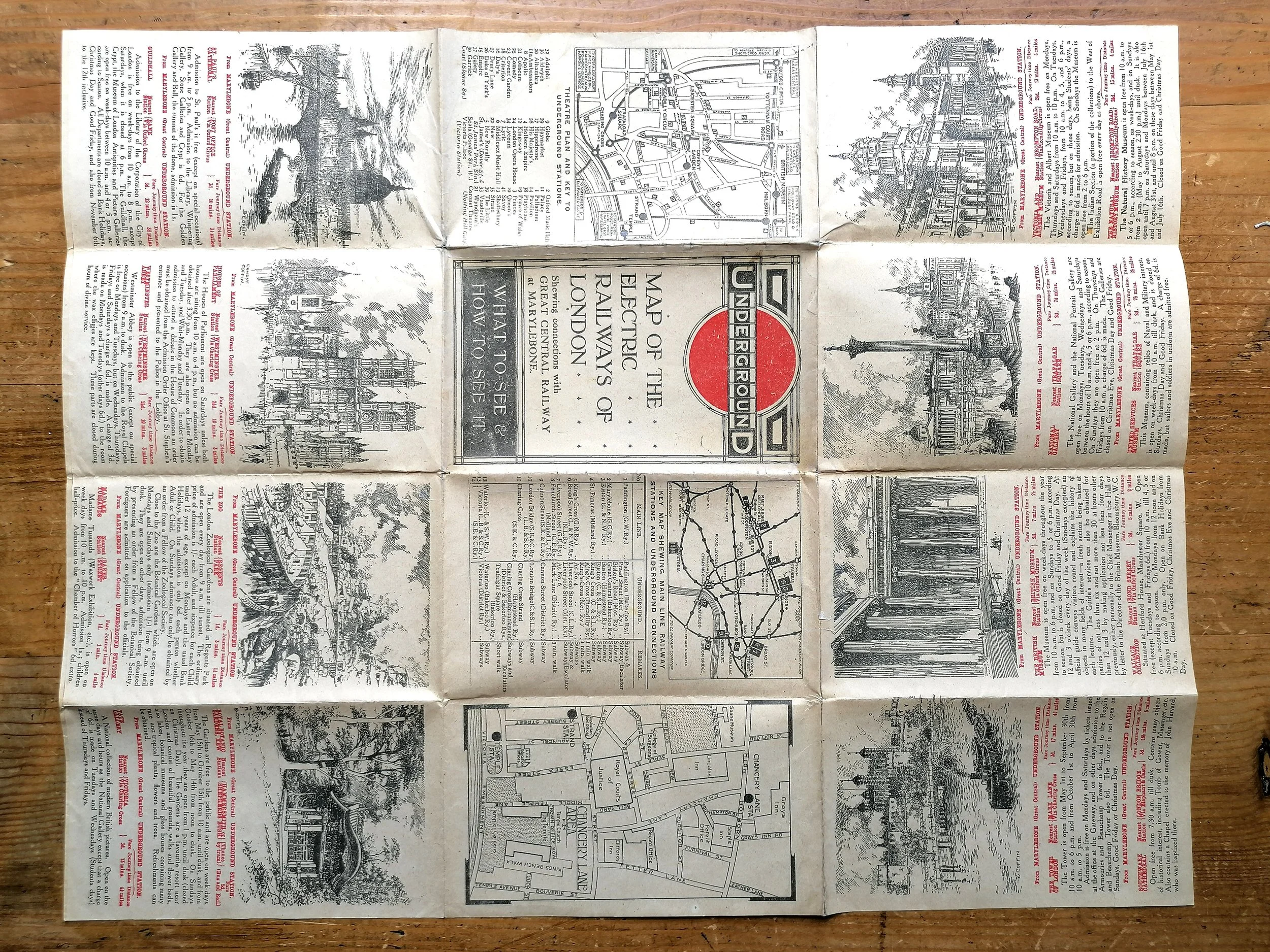 1914 London underground Map GCR overprint iconic antiques (1).jpg