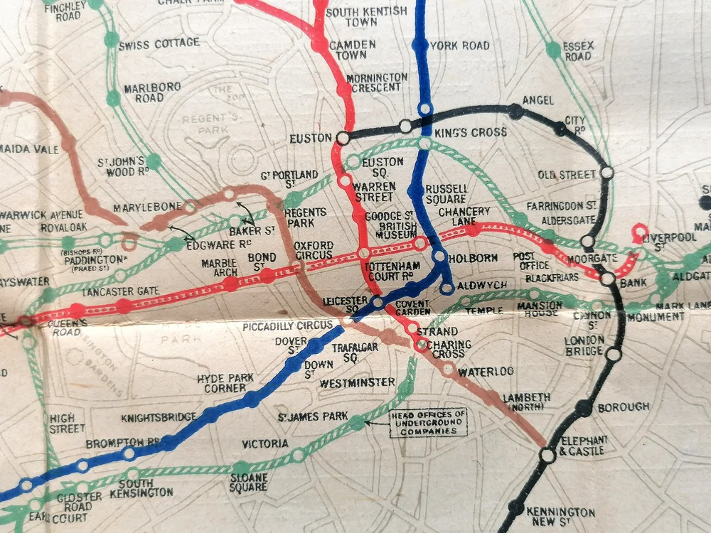 1934 London Underground Pocket Map No.2 - HC Beck - ICONIC Antiques ...