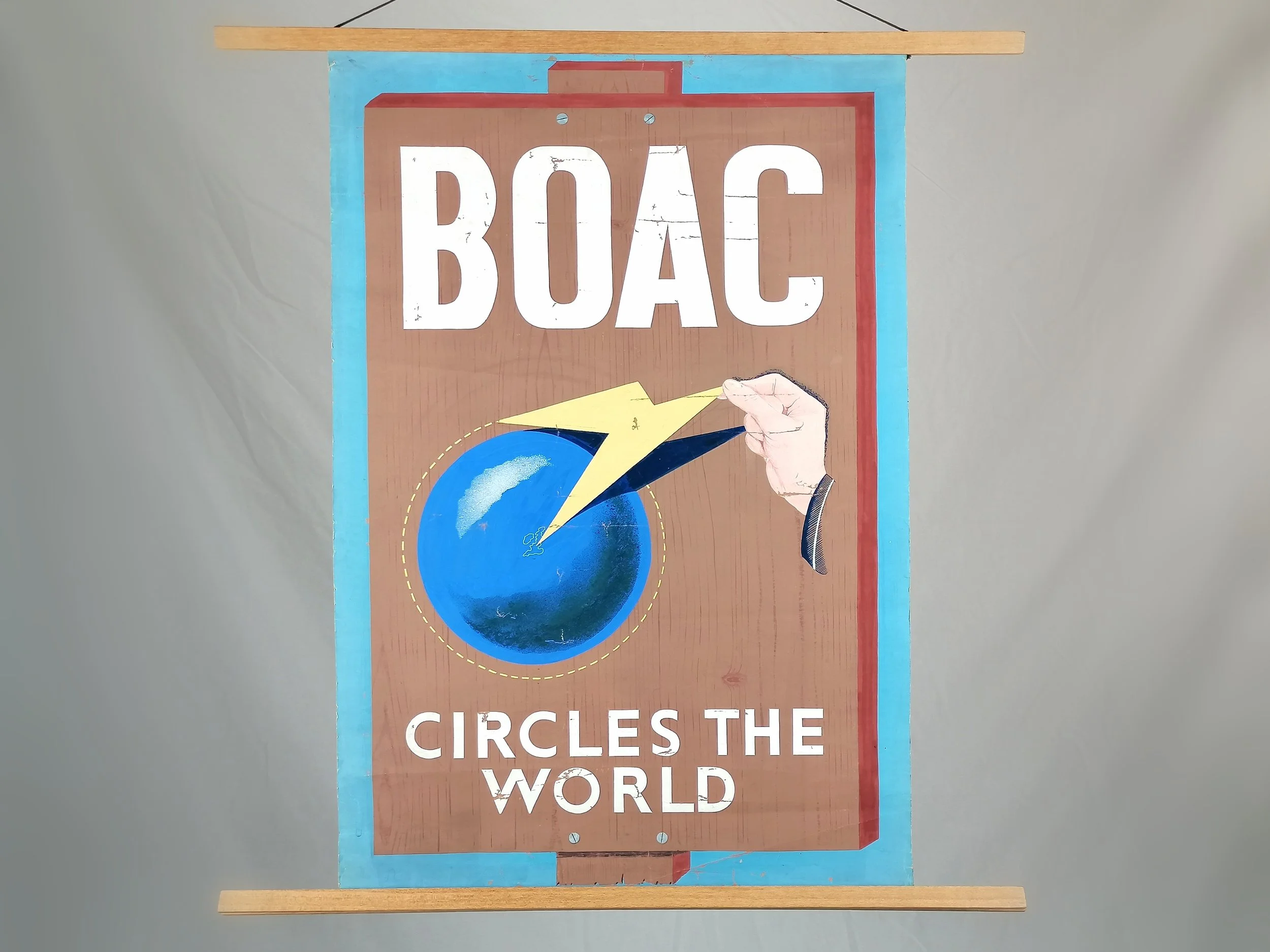 1940's BOAC Poster Artwork - 'Circles The Globe'