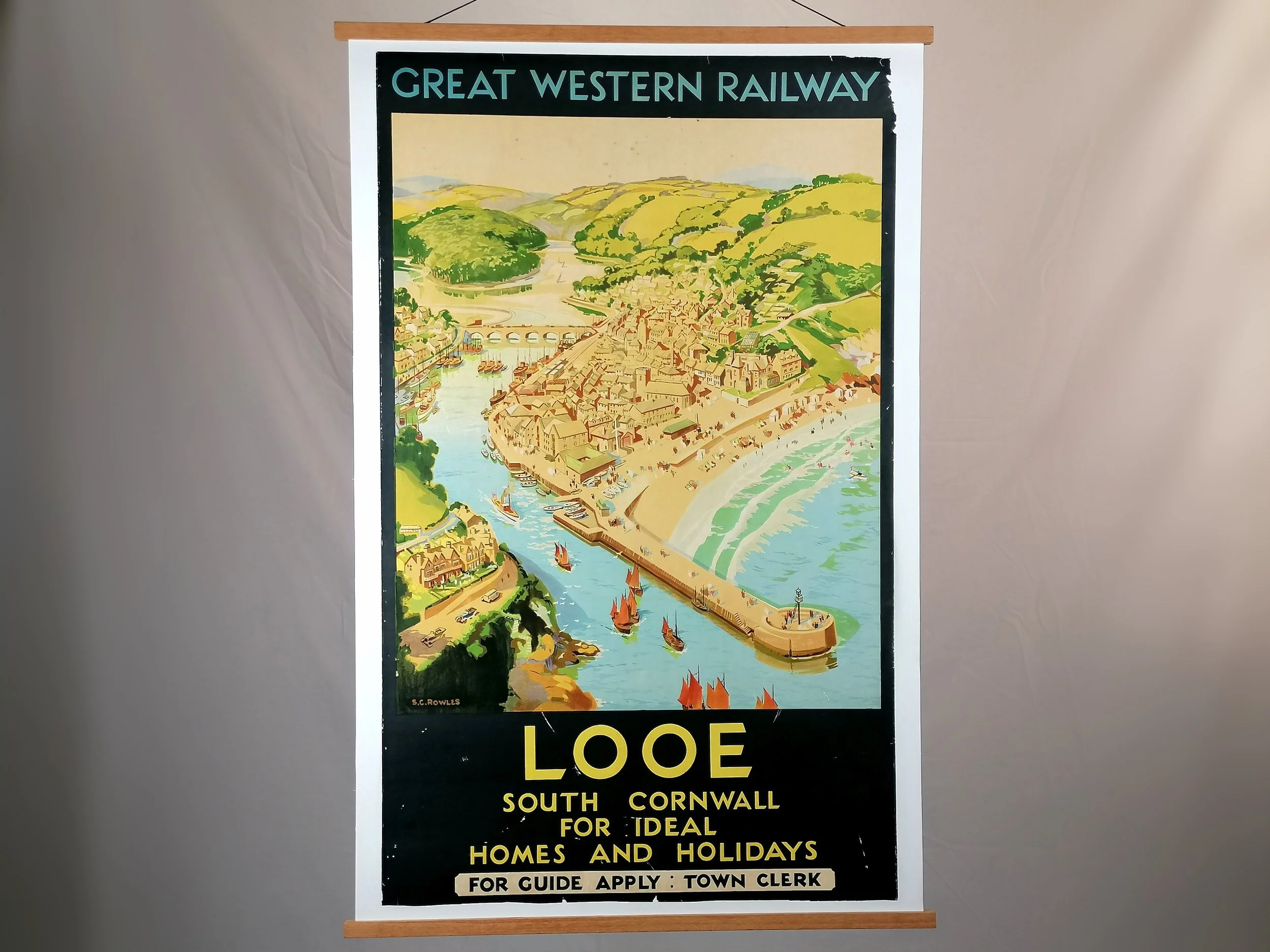 Looe - Great Western Railway Poster by SG Rowles (1930s)