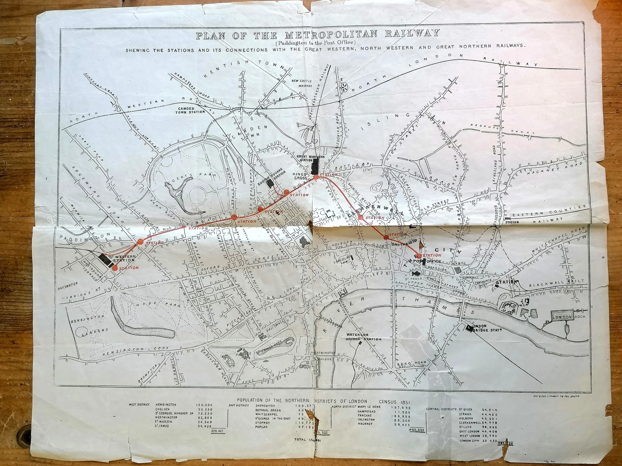 1856 Metropolitan Railway Map