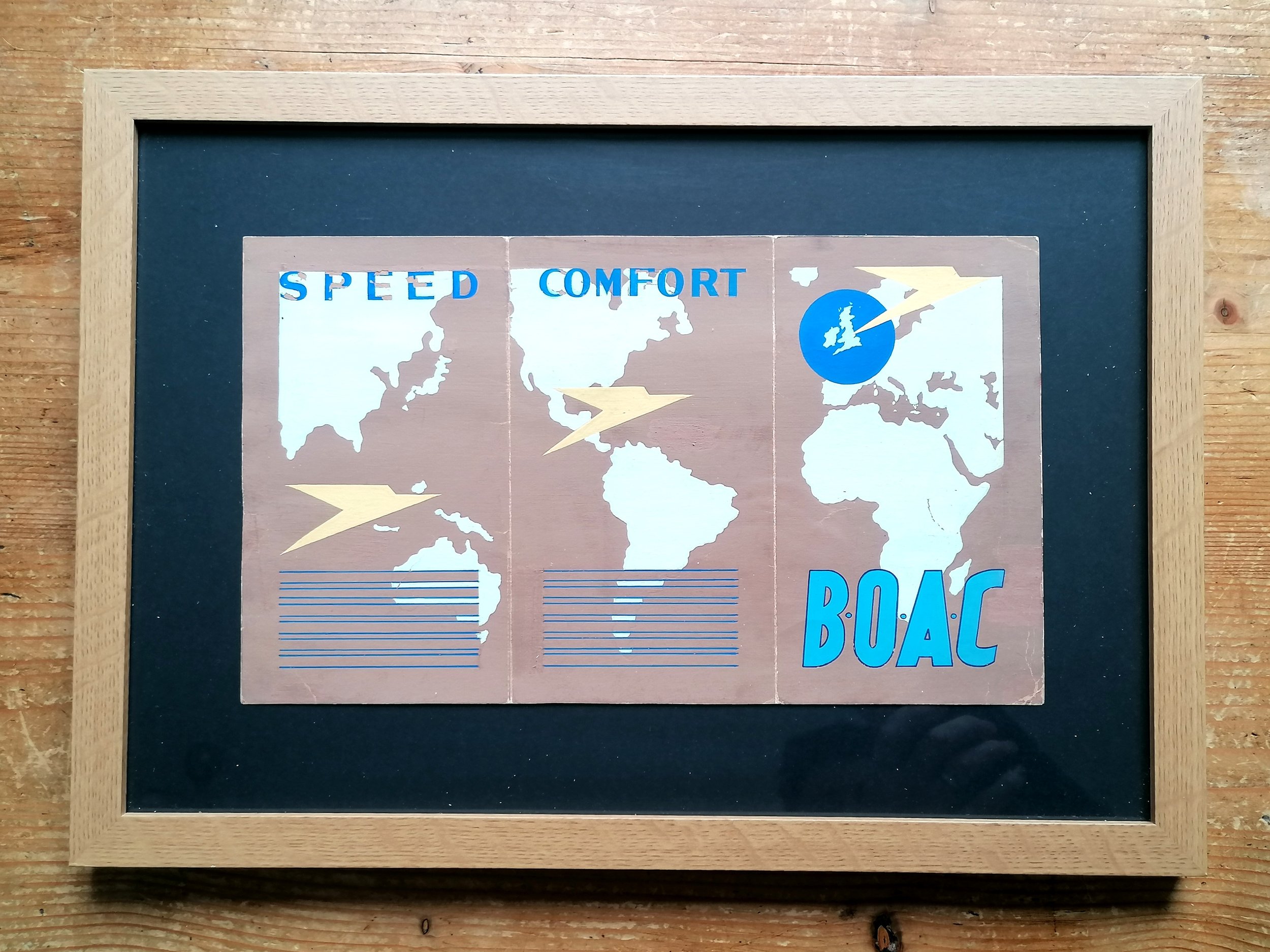 1940's BOAC Leaflet Artwork - 'Speed Comfort' (Gouache)