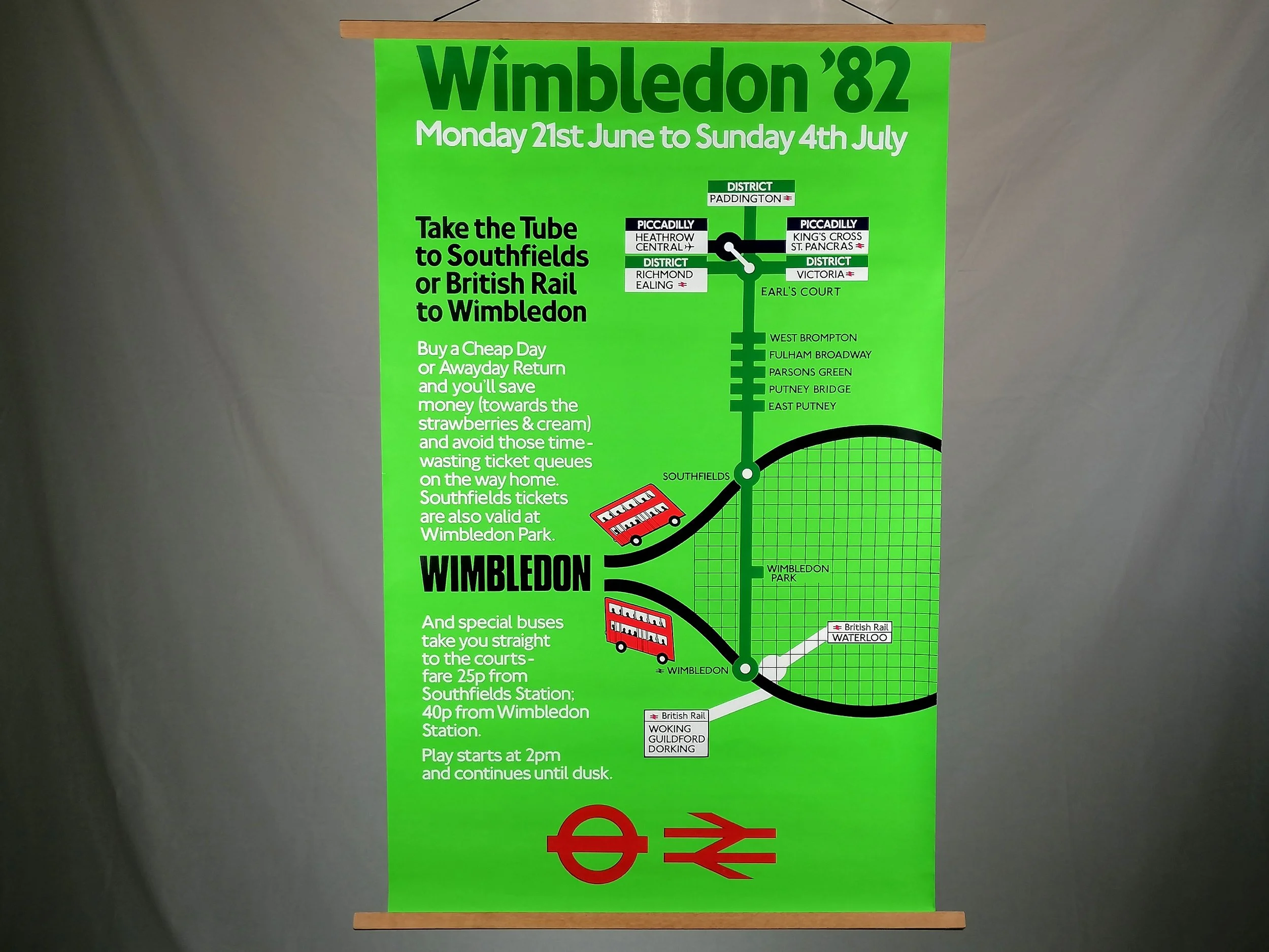 London Transport Poster - Wimbledon '82