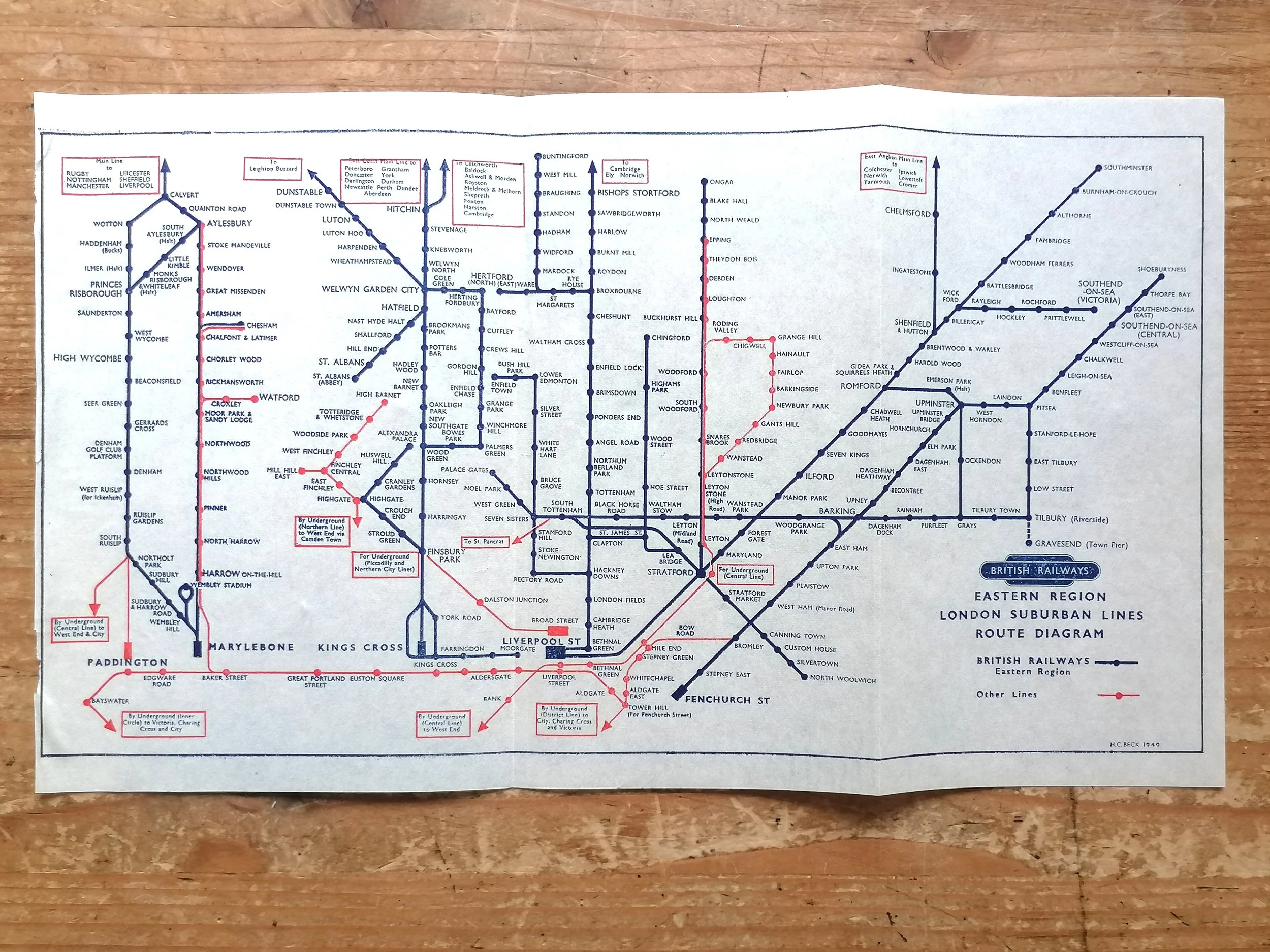 HC Beck Diagram for British Railways London Suburban Lines (1949)