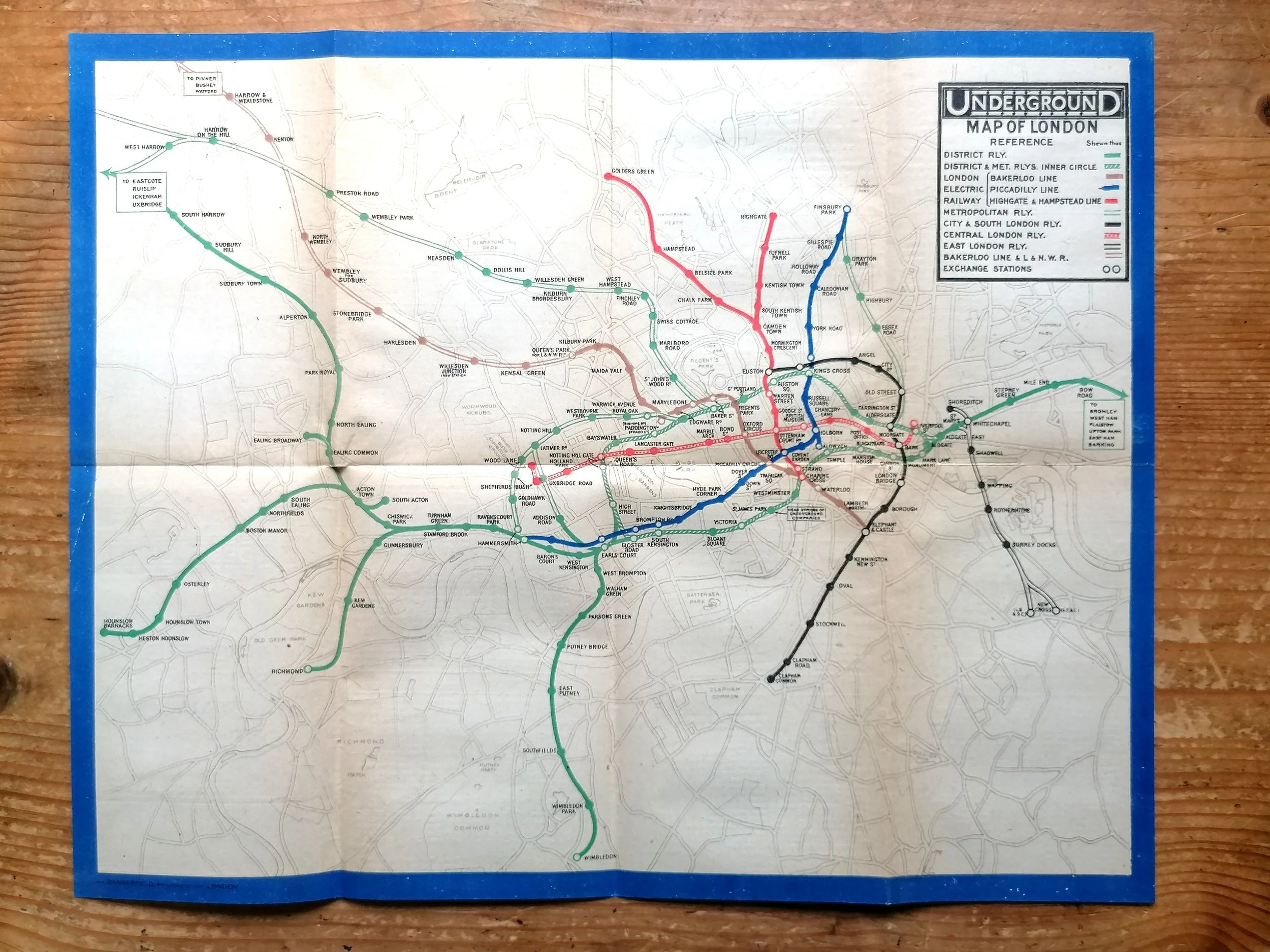 1919 London Underground Pocket Map - A New Underground Logo (October)