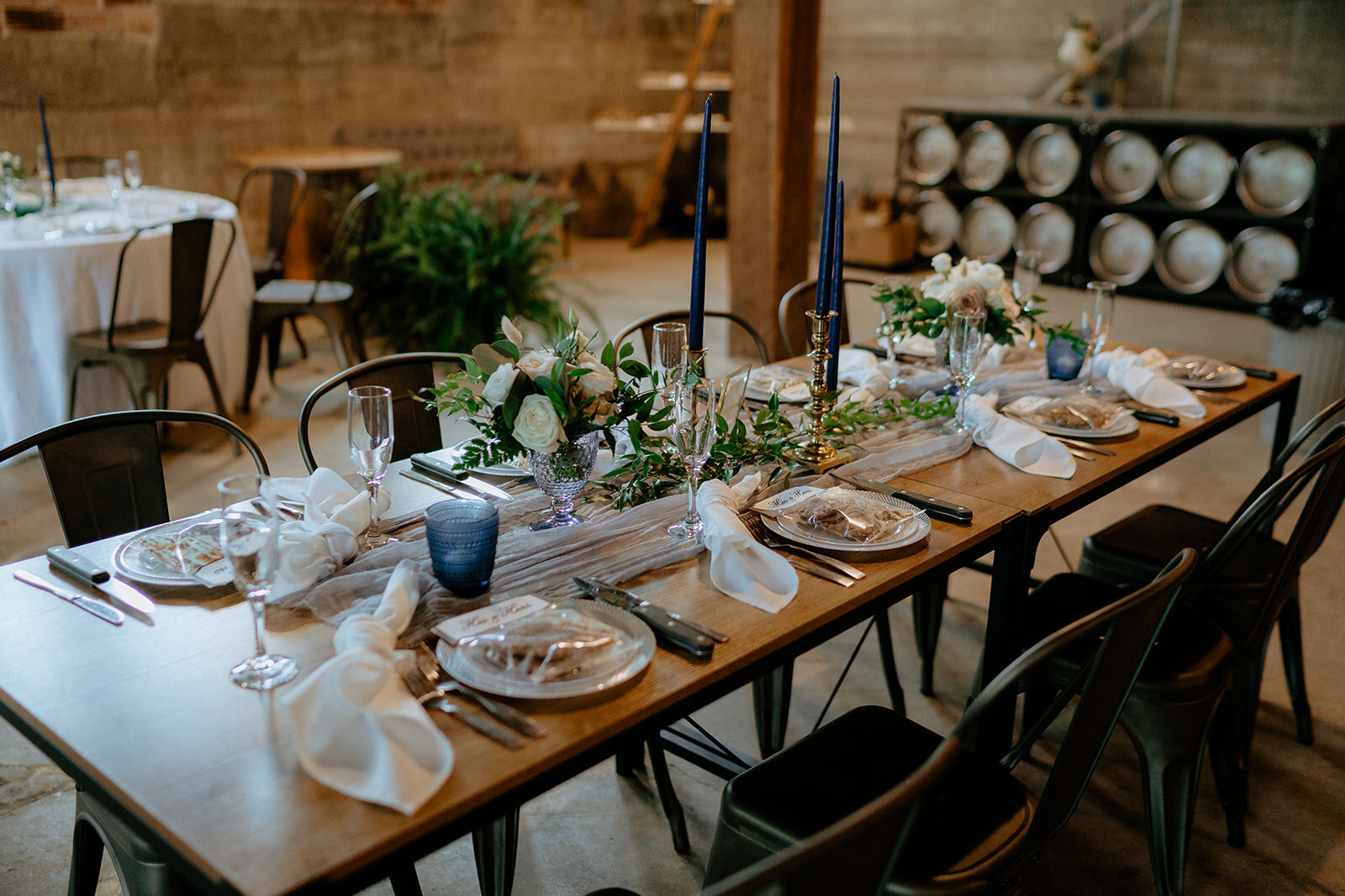 Dusty Blue Muslin Table Runners
