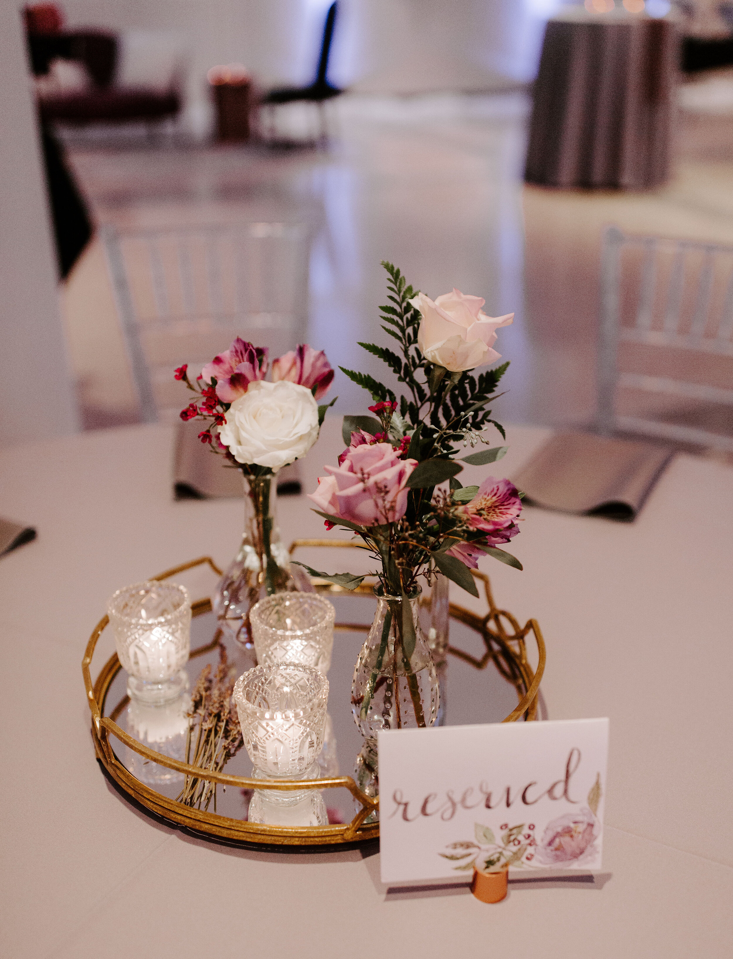 Gold-Trimmed Mirror Trays
