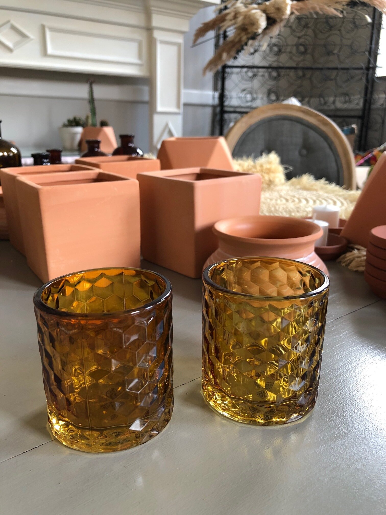 Amber Glass Votives