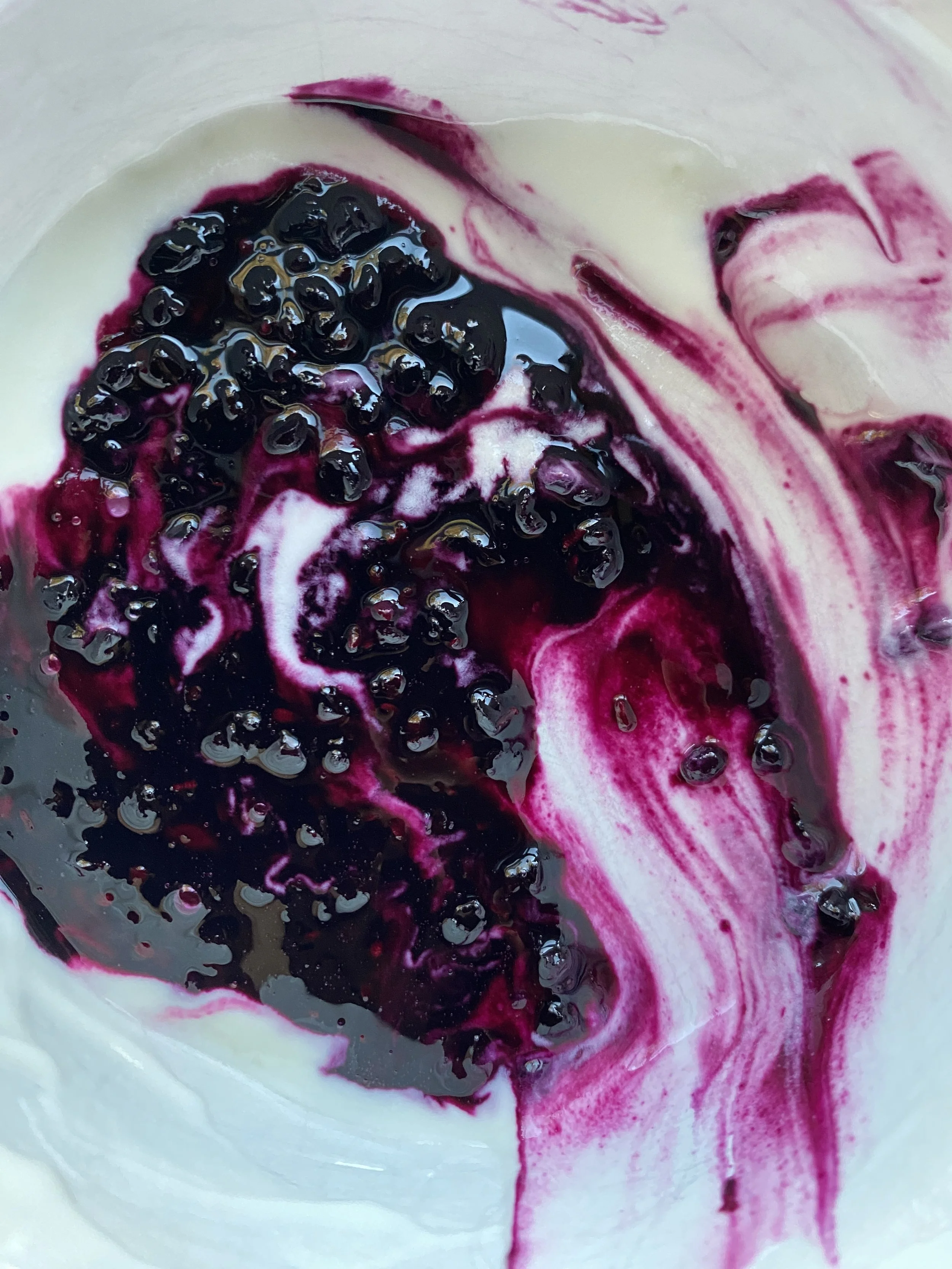 Elderberry compote over Greek yogurt - healthy immune boosting snacks