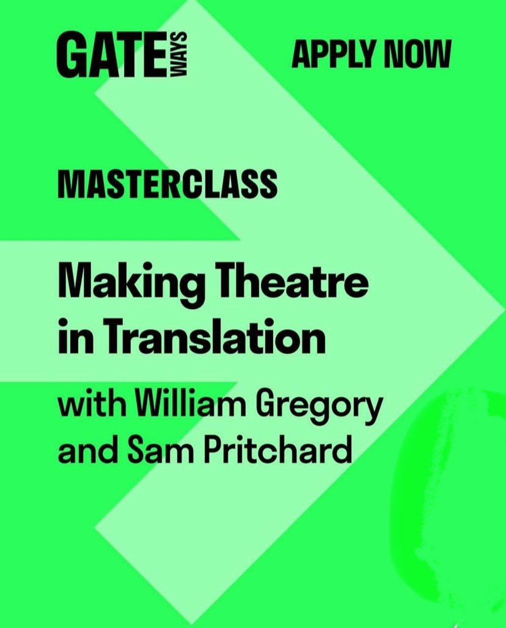 Our friends @gatetheatre @wjg22 @samtpritchard @atri.rohan are planning this fab masterclass, open to creatives interested in theatre translation. Info and application link on @gatetheatre bio! #exciting