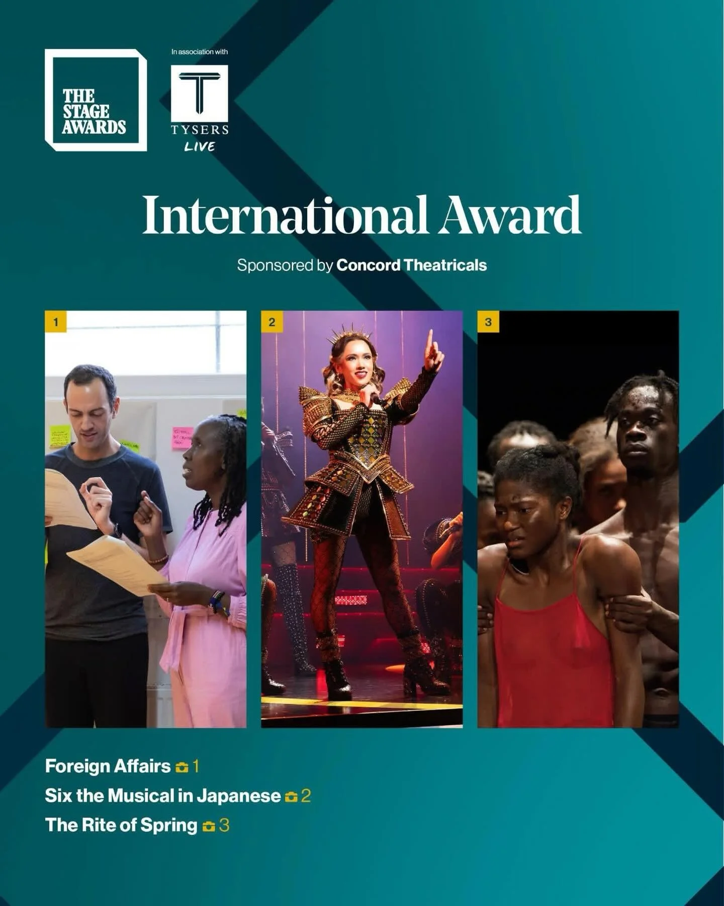 What a feeling! 🪩 

Delighted that our brilliant partners in crime @weare4naffairs have been recognised as trailblazers in International Theatre at @thestageuk awards! 

We feel we have contributed a drop or two 🌧️ to your ocean 🌊 over the past 3 