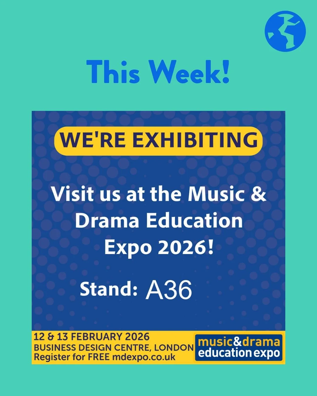 IT&rsquo;S EXPO WEEK! 👋

We are at the Music &amp; Drama Education Expo this Thursday &amp; Friday.

Where to find us:📍Business Design Centre, London &ndash; Stand A36

Thursday: Panel Discussion at 13:30
Friday: Workshop at 12:30

Come say hi to t