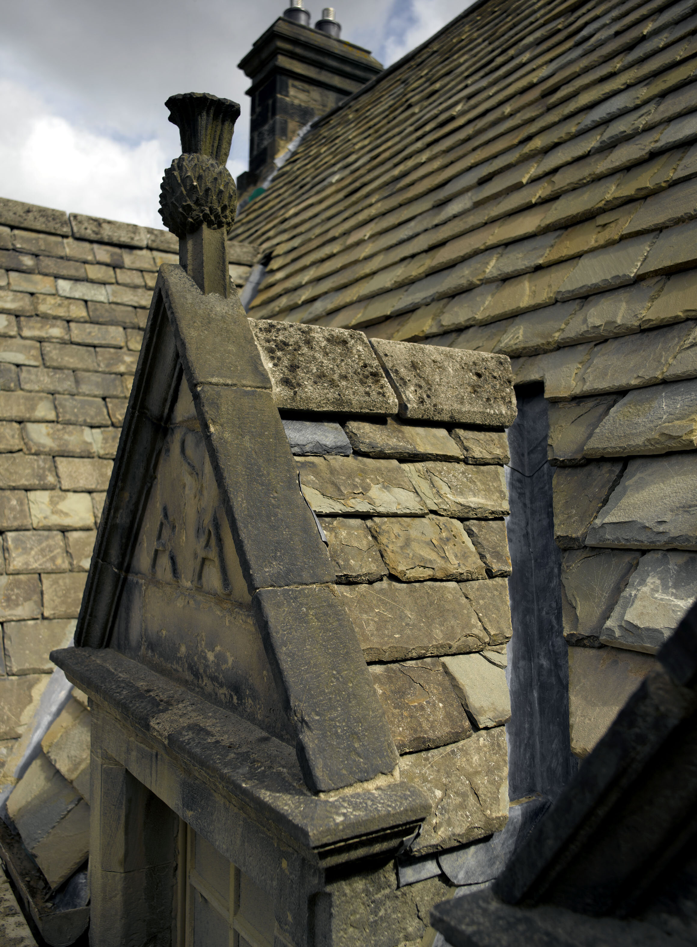 Re-slated roof, Aitchson House, Edinburgh World Heritage
